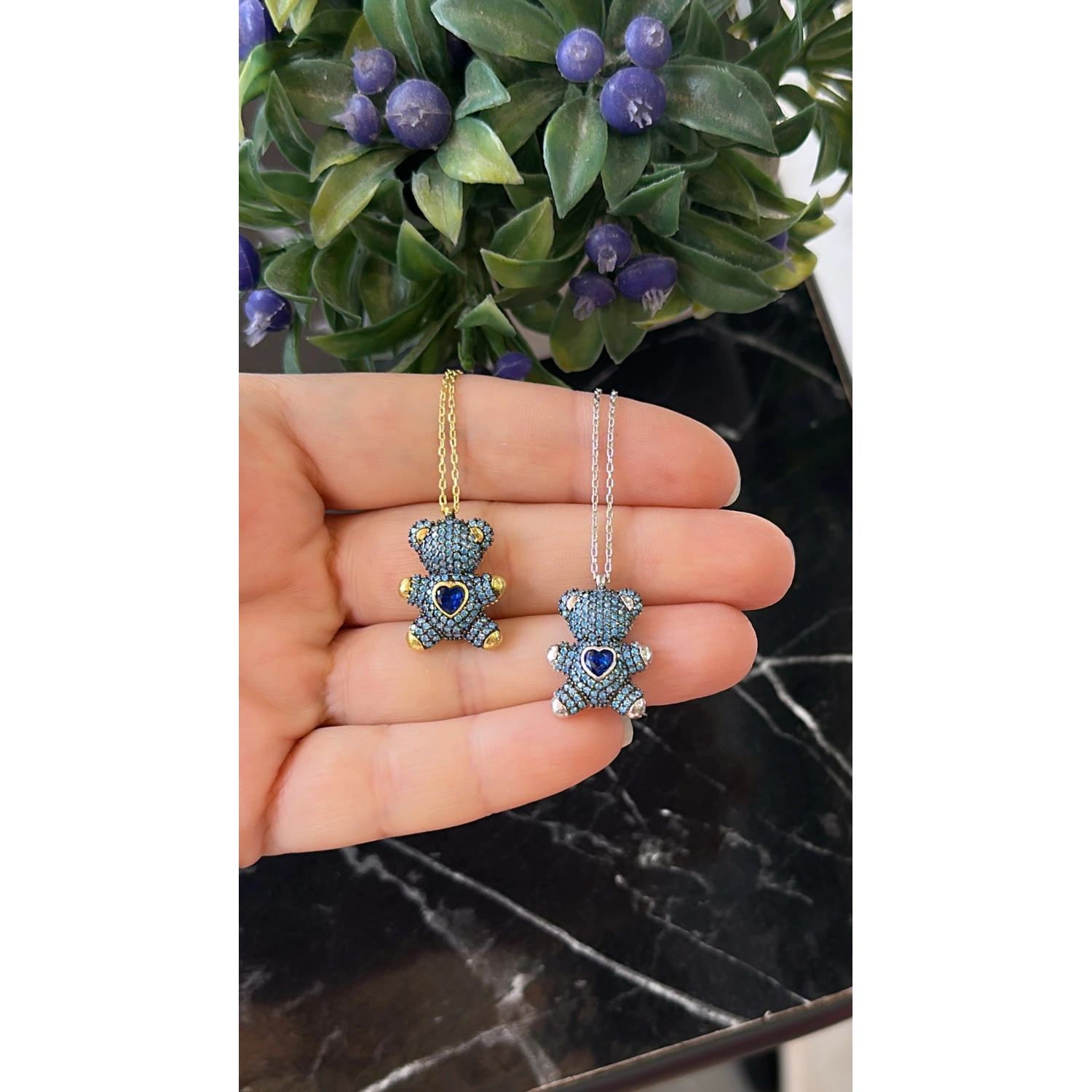 Mavi Ayıcık Kolye