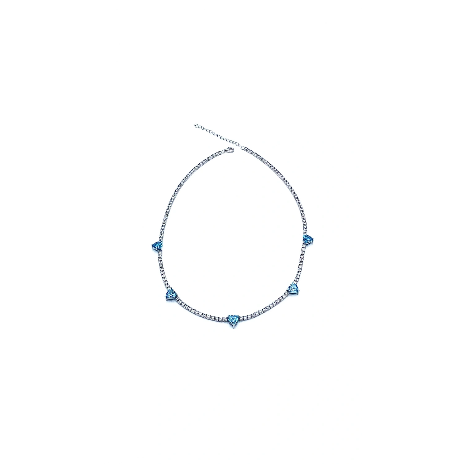 Mavi Kalp Taşlı Suyolu Kolye