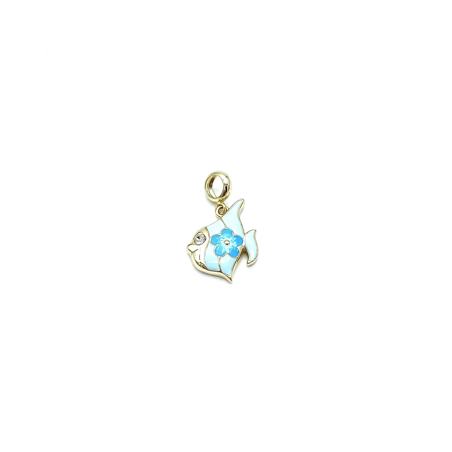 Mavi Mine Daisy Balık Charm Kolye Ucu