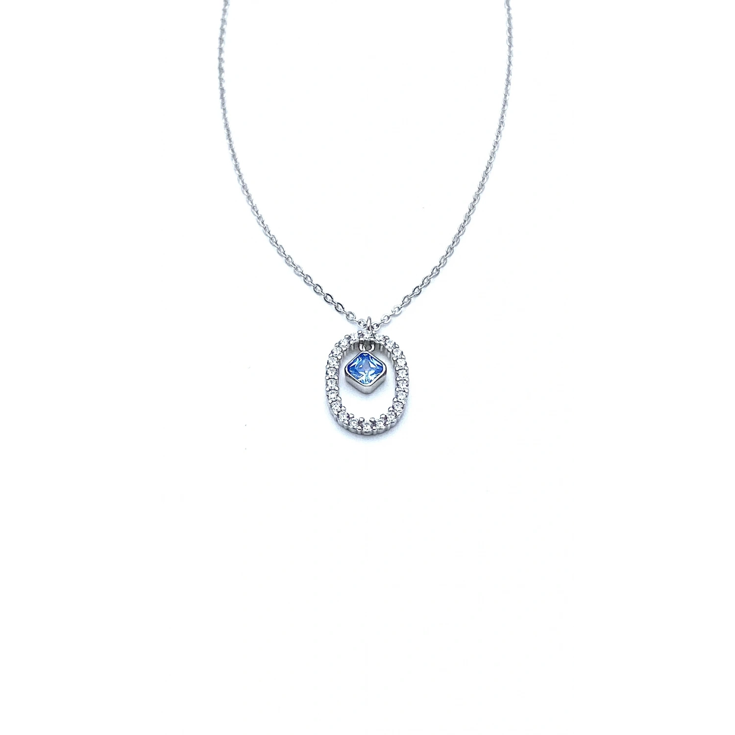 Mavi Prenses Oval Kolye