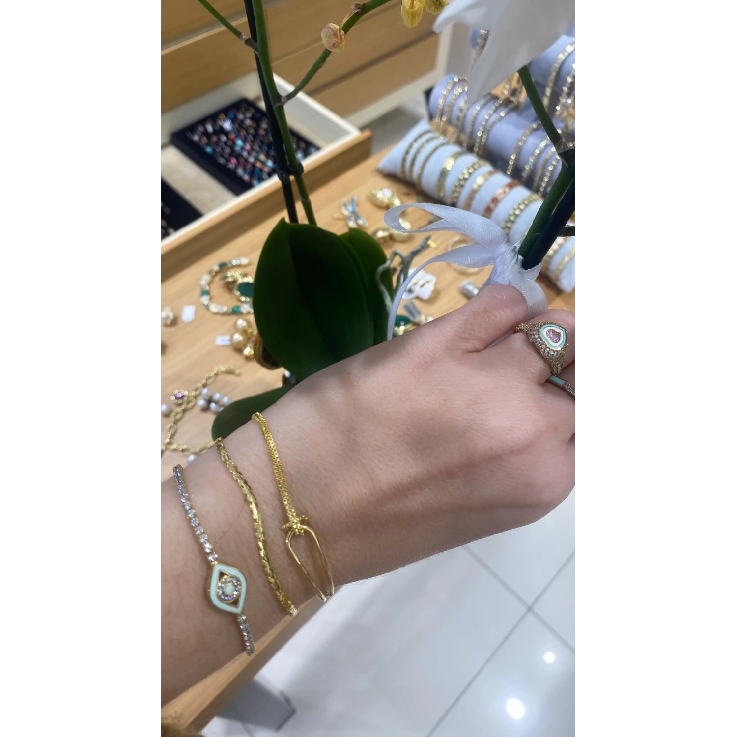 Mini Mini Kalp Zincir Bileklik