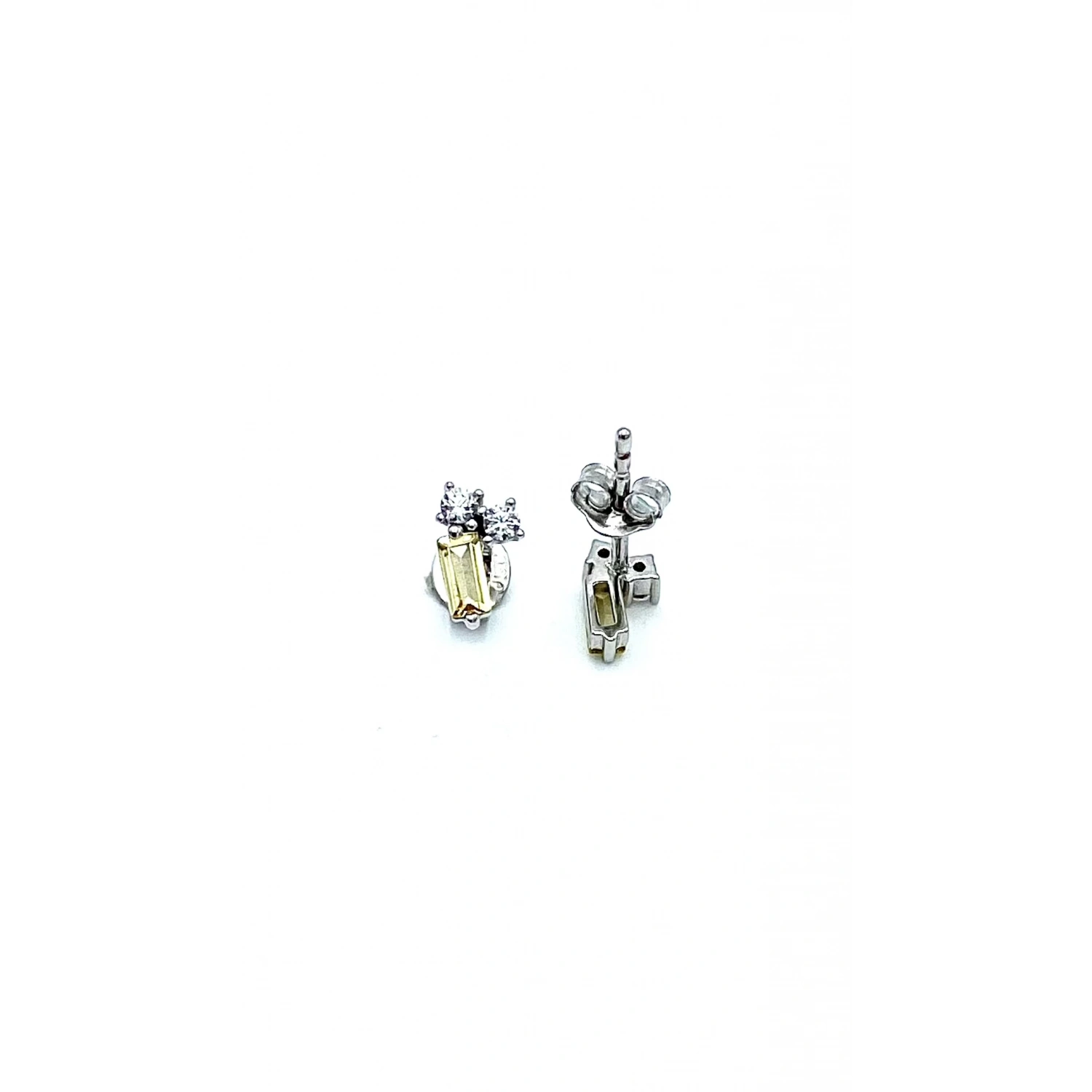 Mini Mini Sarı Taşlı Küpe