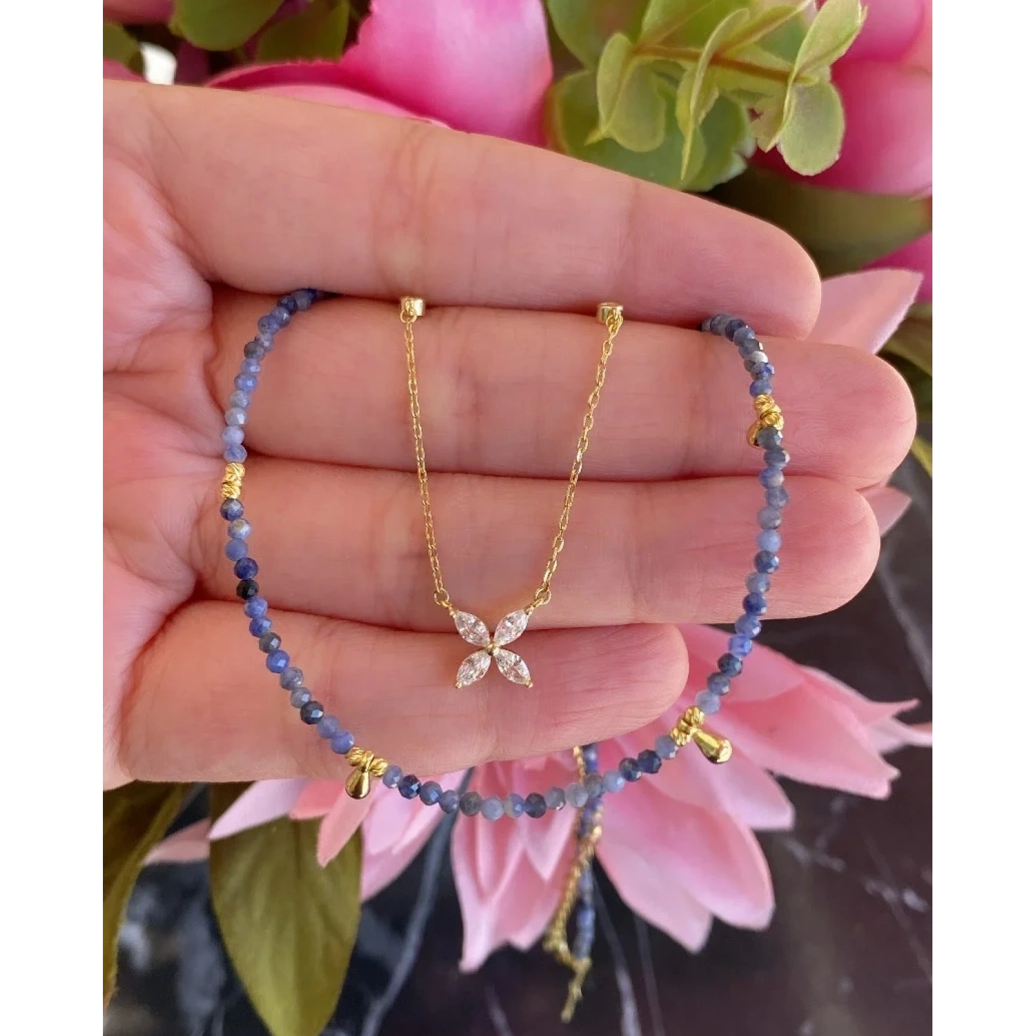 Mini Safir Doğaltaş Kolye