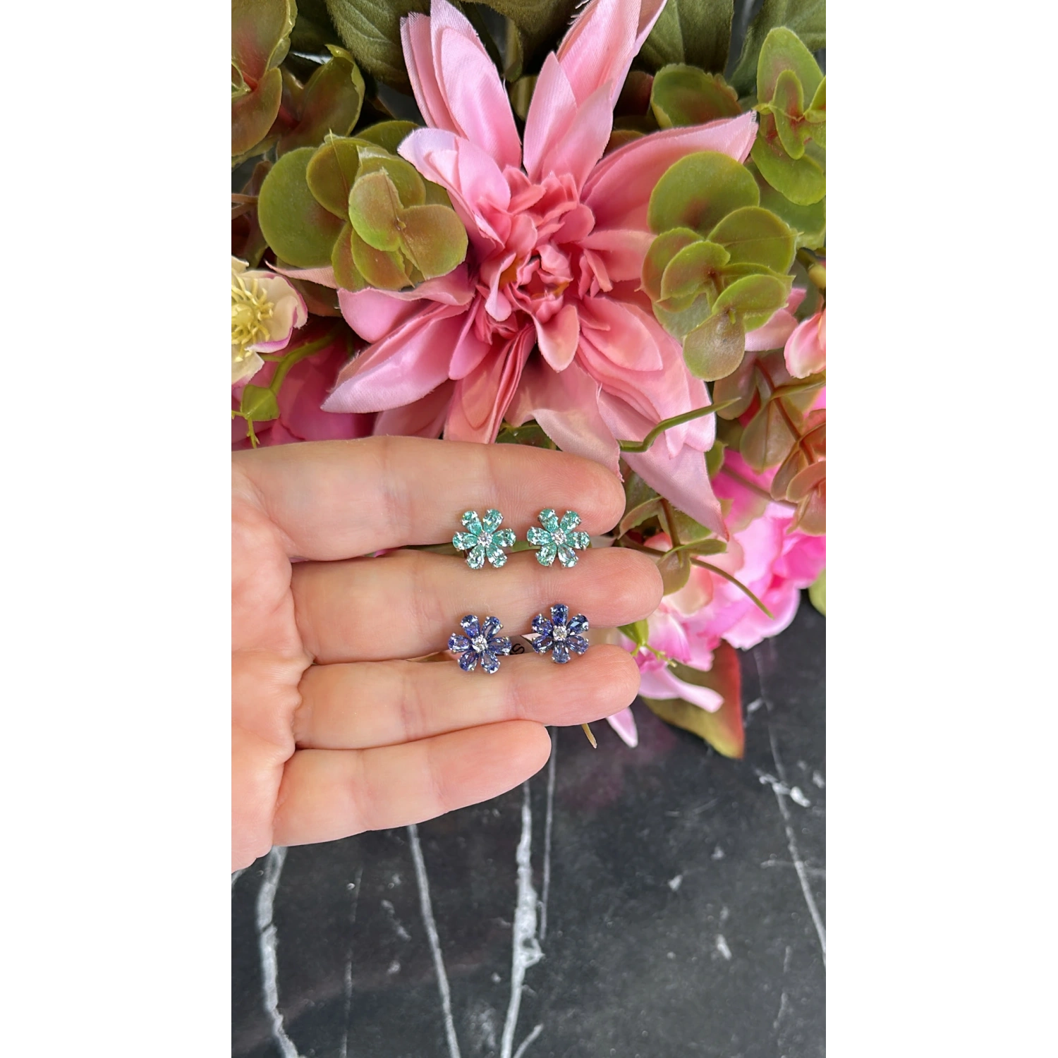 Mint Damla Daisy Küpe