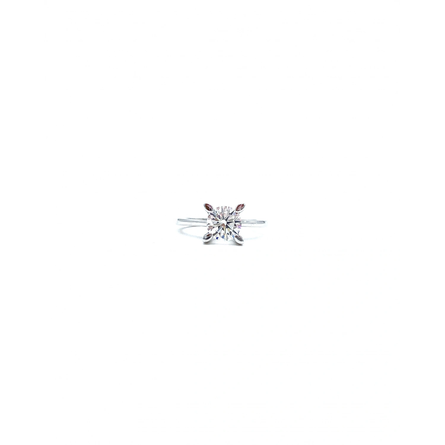 Mozanit 1,25ct 4 Badem Tırnak Tektaş Yüzük