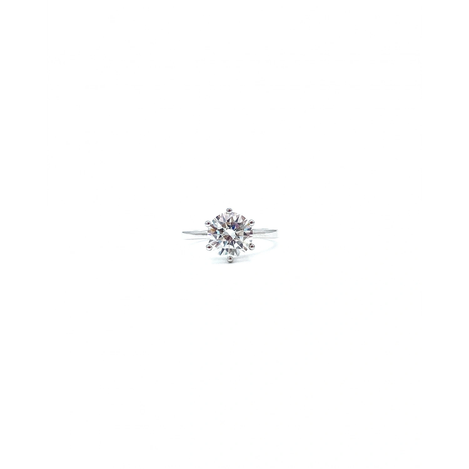 Mozanit 2.5ct 6 Tırnak Tektaş Yüzük