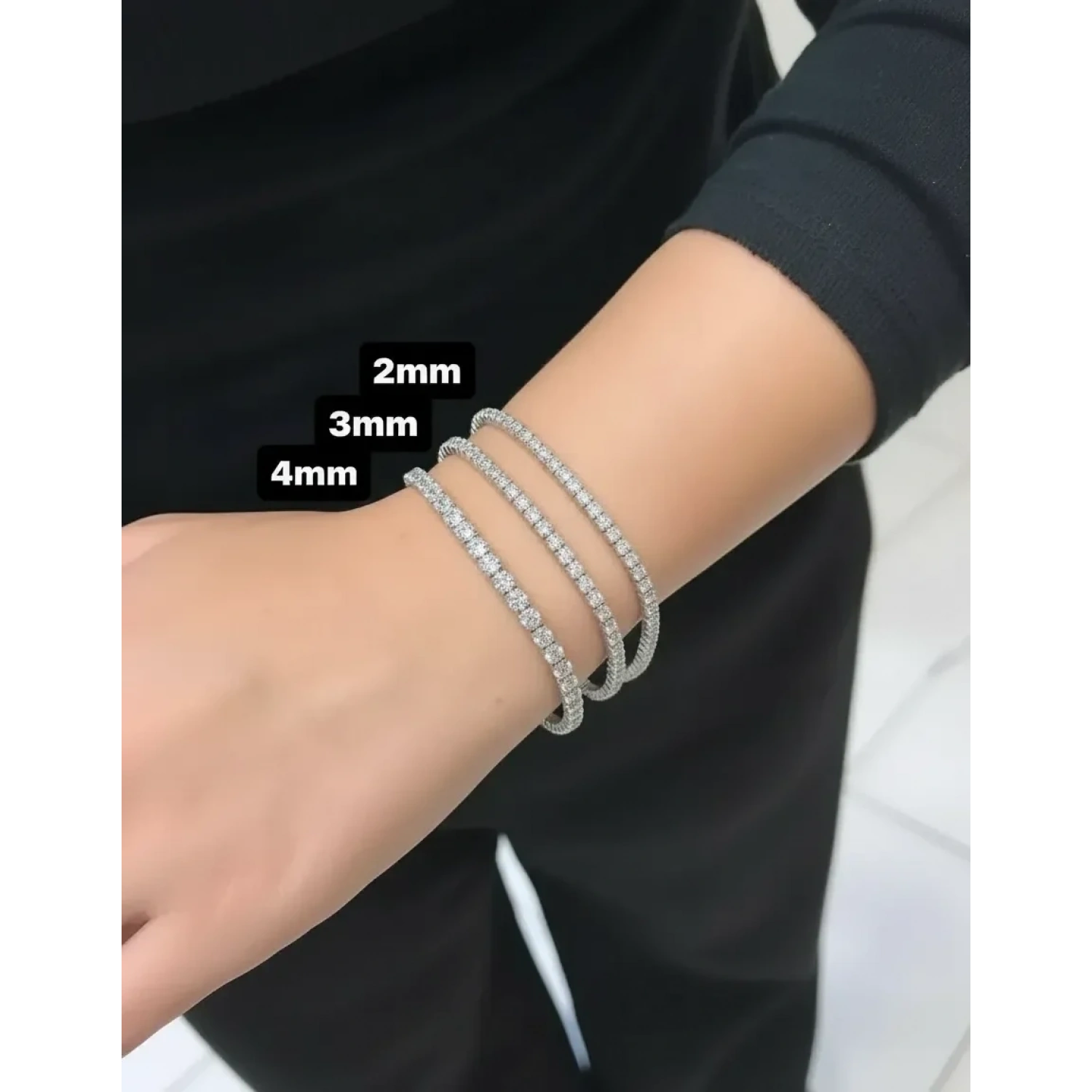 Mozanit 4mm Suyolu Bileklik