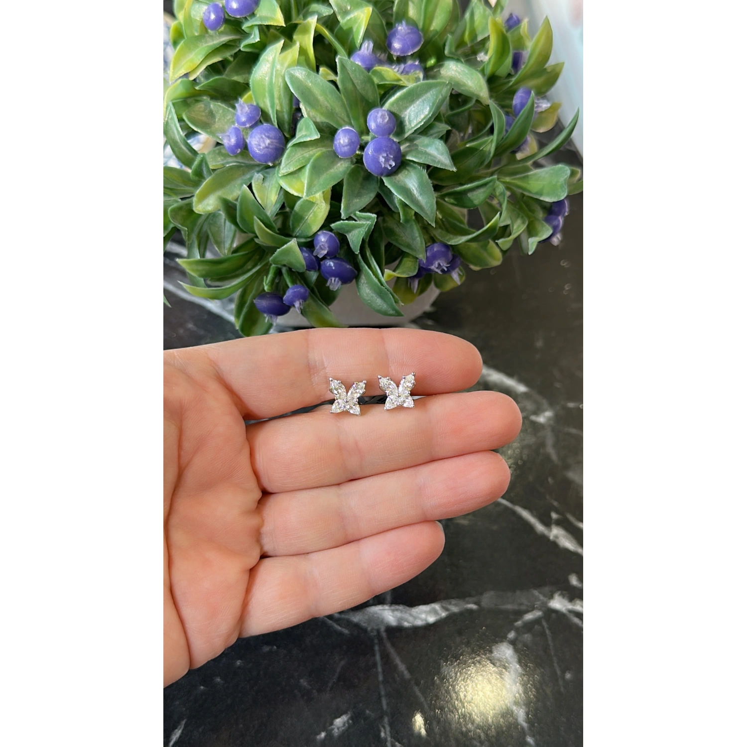 Mozanit Butterfly Küpe