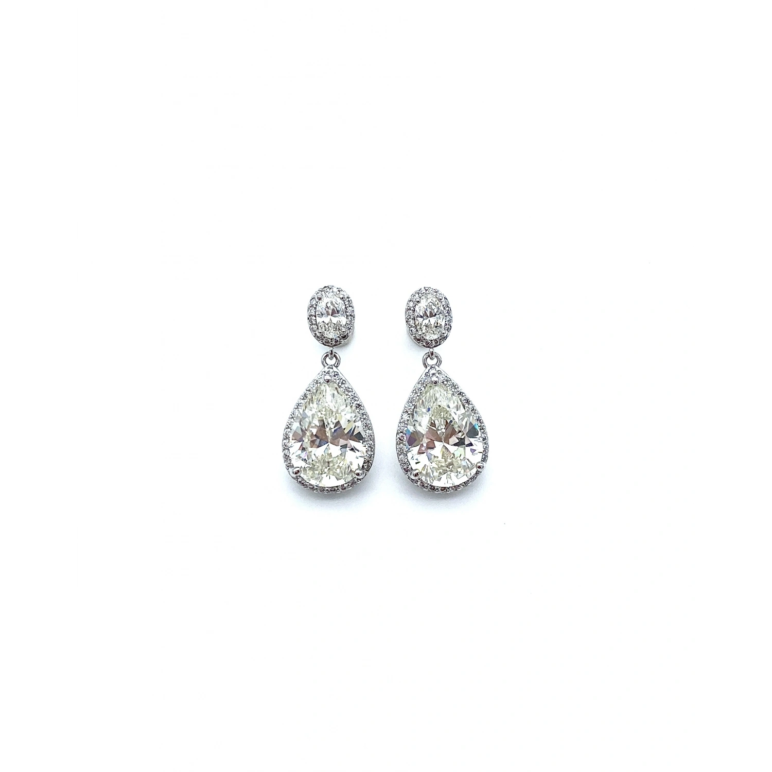 Mozanit Damla Oval Duo Küpe