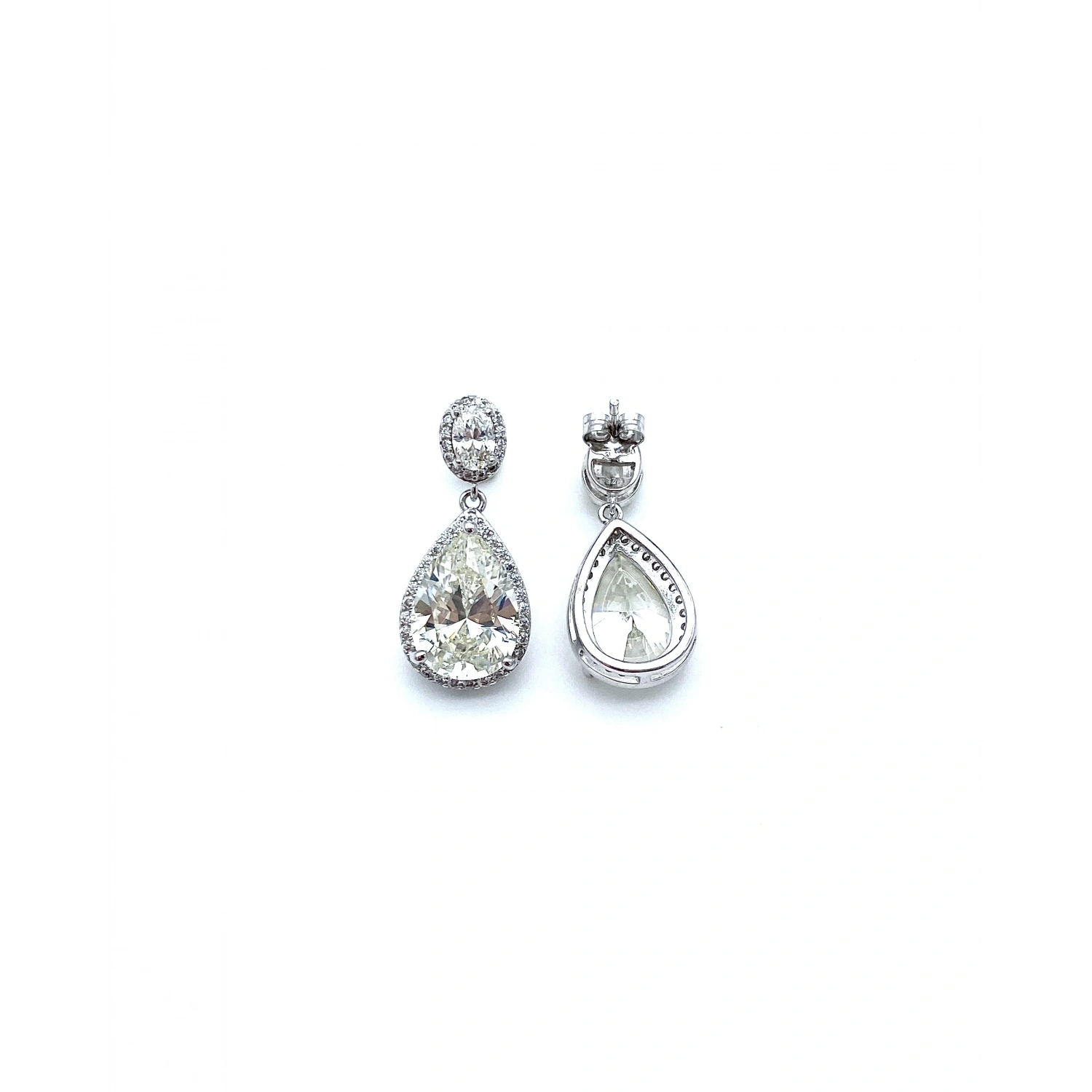 Mozanit Damla Oval Duo Küpe