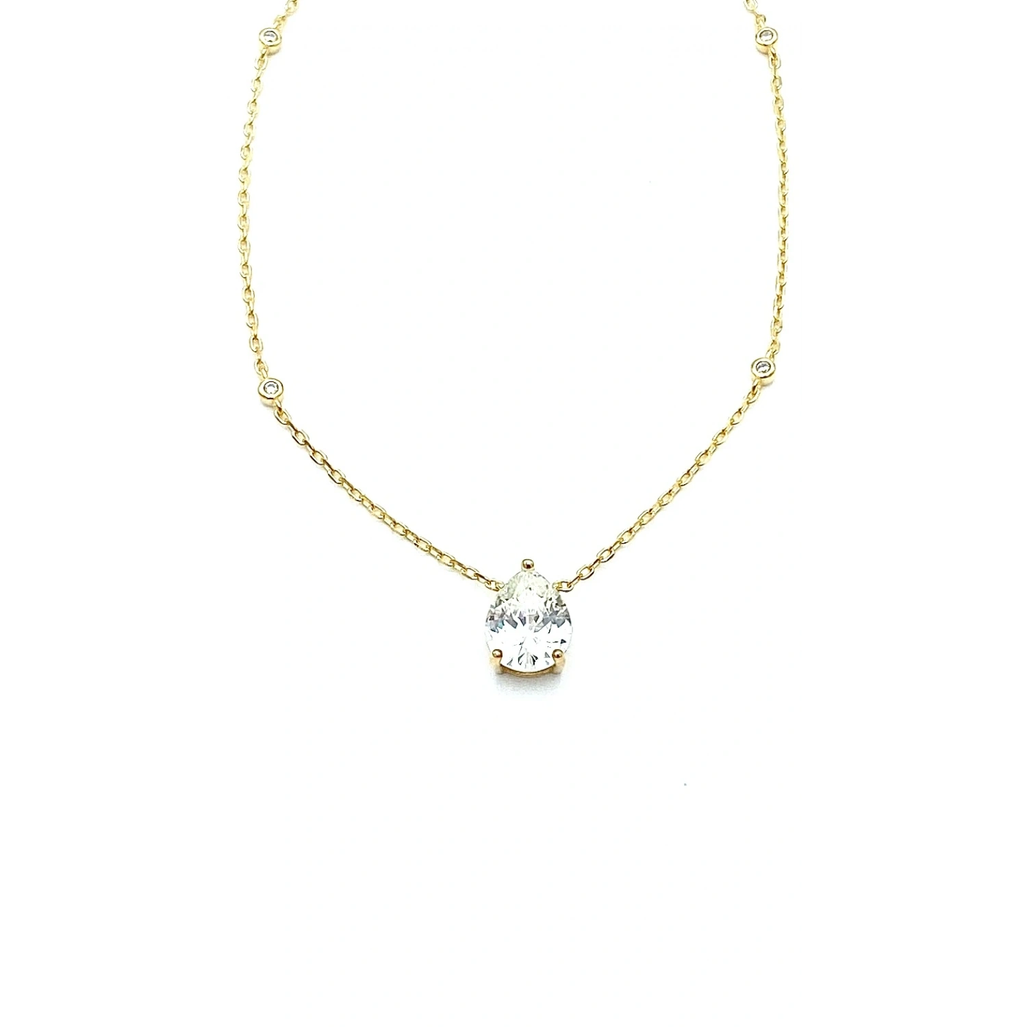 Mozanit Damla Stud Kolye