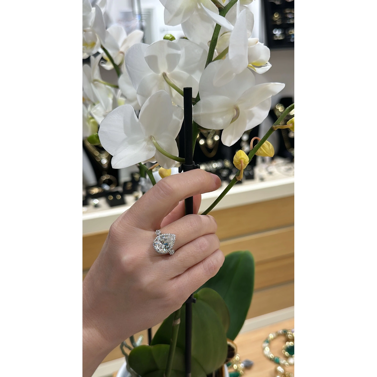 Mozanit Damla Taşlı G Colour 2 Çiçek Yüzük