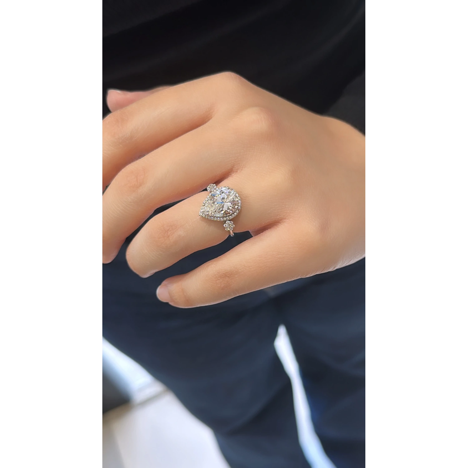 Mozanit Damla Taşlı G Colour 2 Çiçek Yüzük