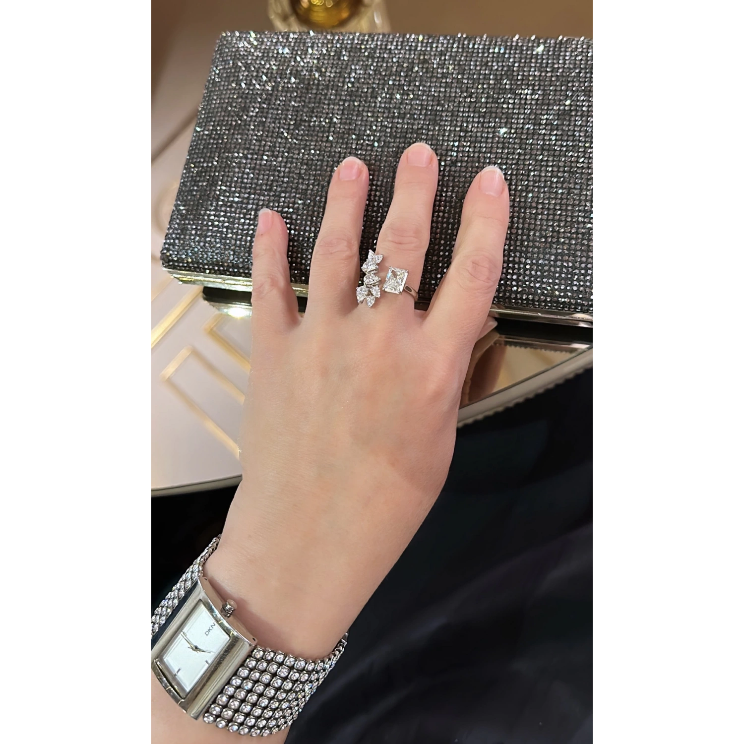 Mozanit Damla Yaprak Di Ayrık Yüzük