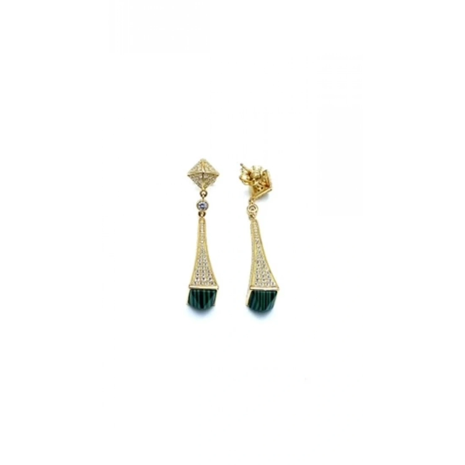 MRL Malahit Taşlı Uzun Küpe