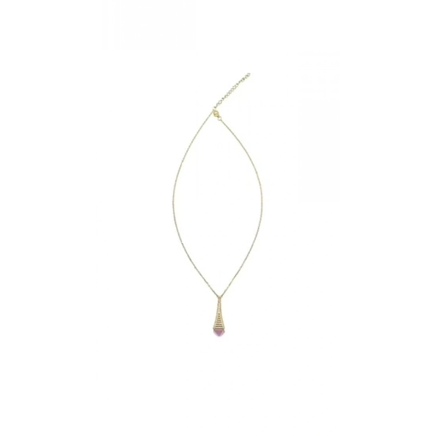 Mrl Pembe Kuvars Ful Taşlı Kolye