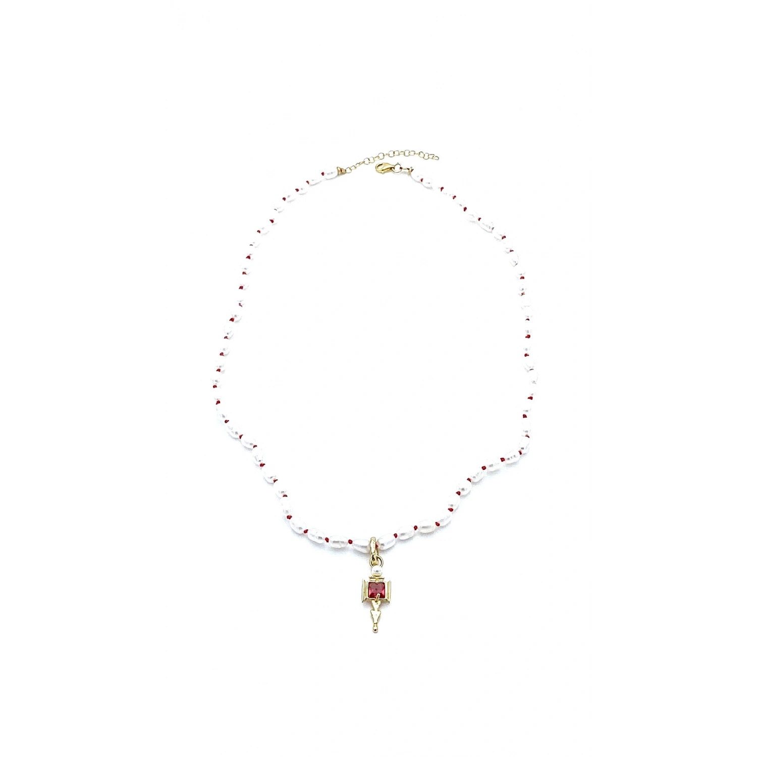 Oval İnci İp Zincir Kolye