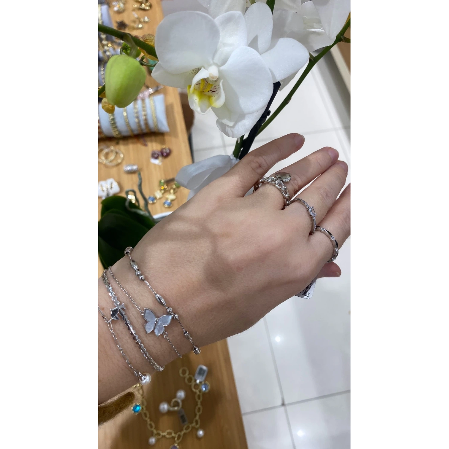 Oval Top Top Zincir Bileklik