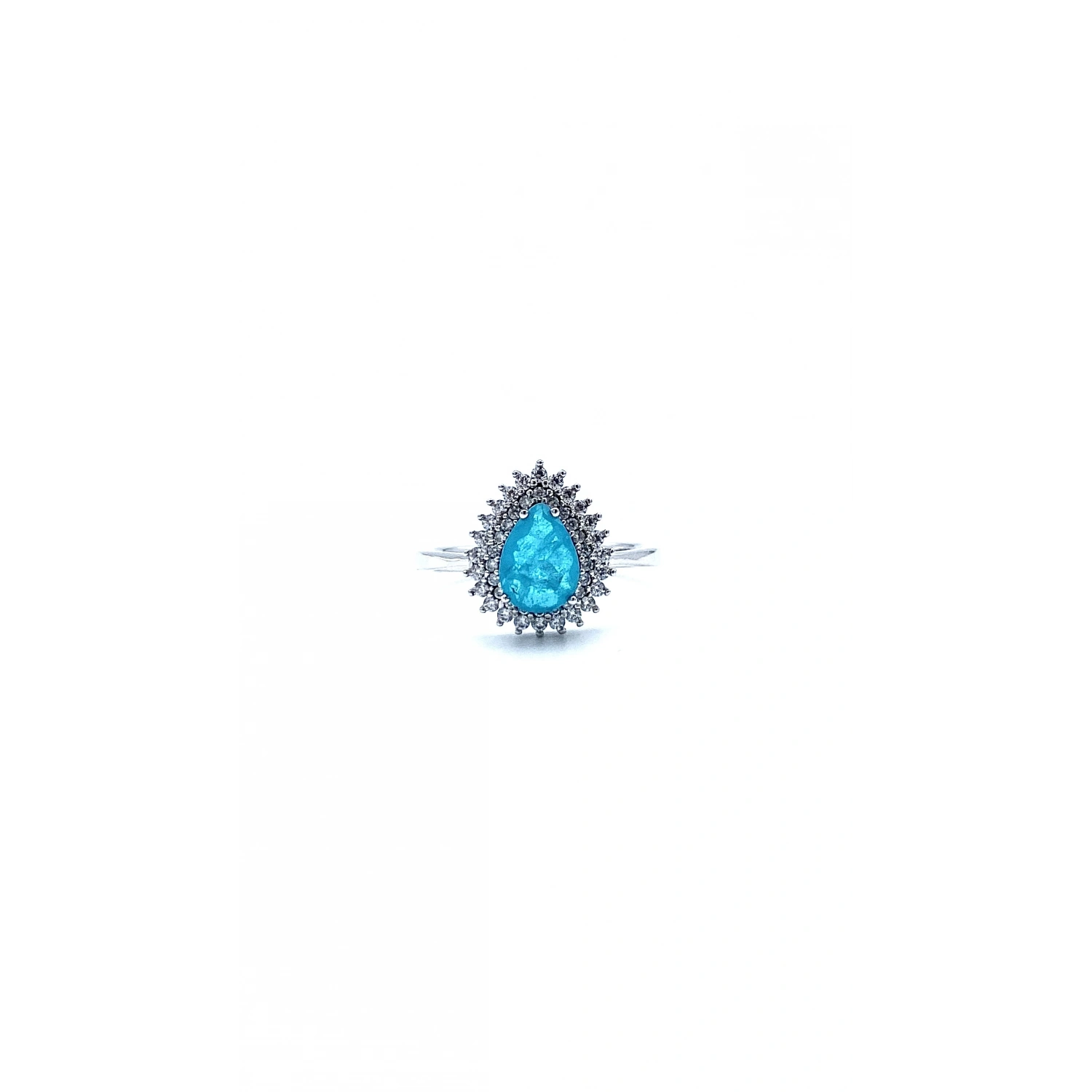 Paraiba Damla Küpe Yüzük Set