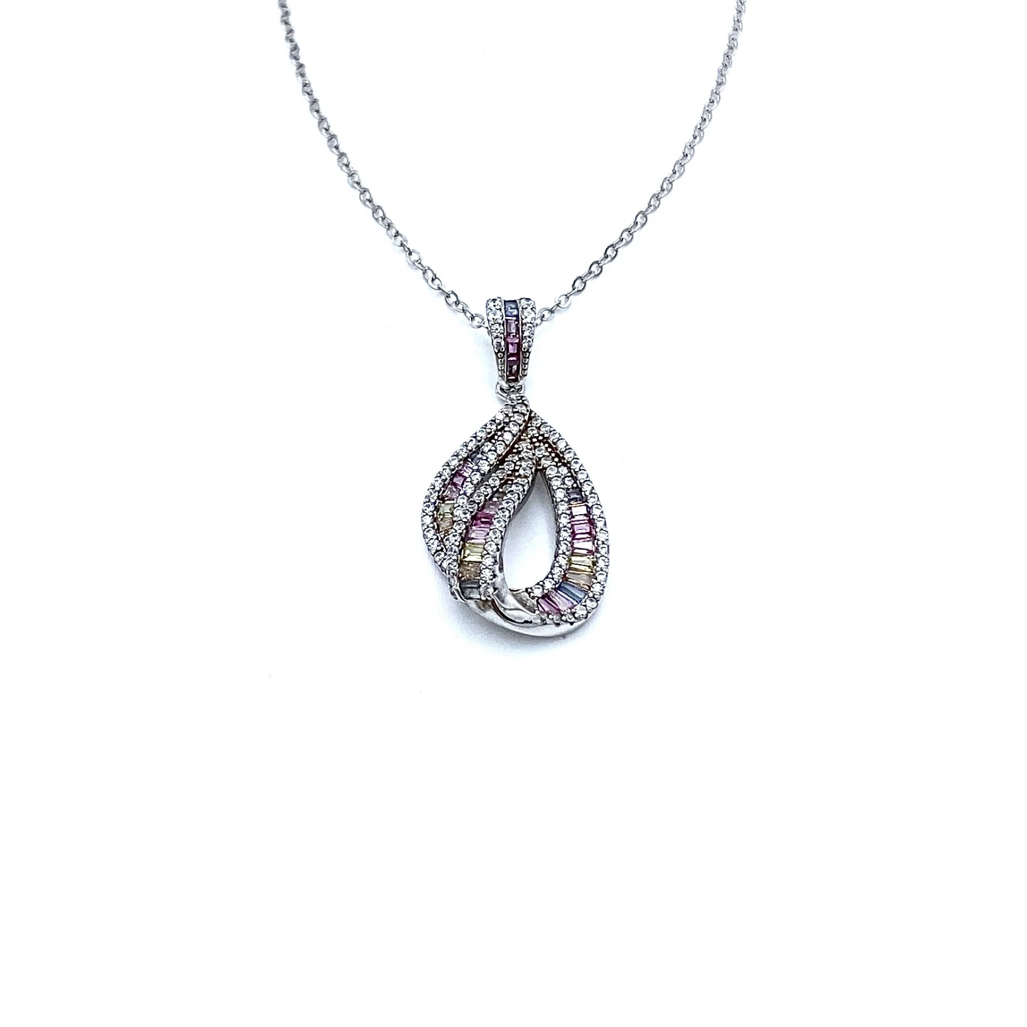 Pastel Rainbow 3 Sıra Damla Kolye