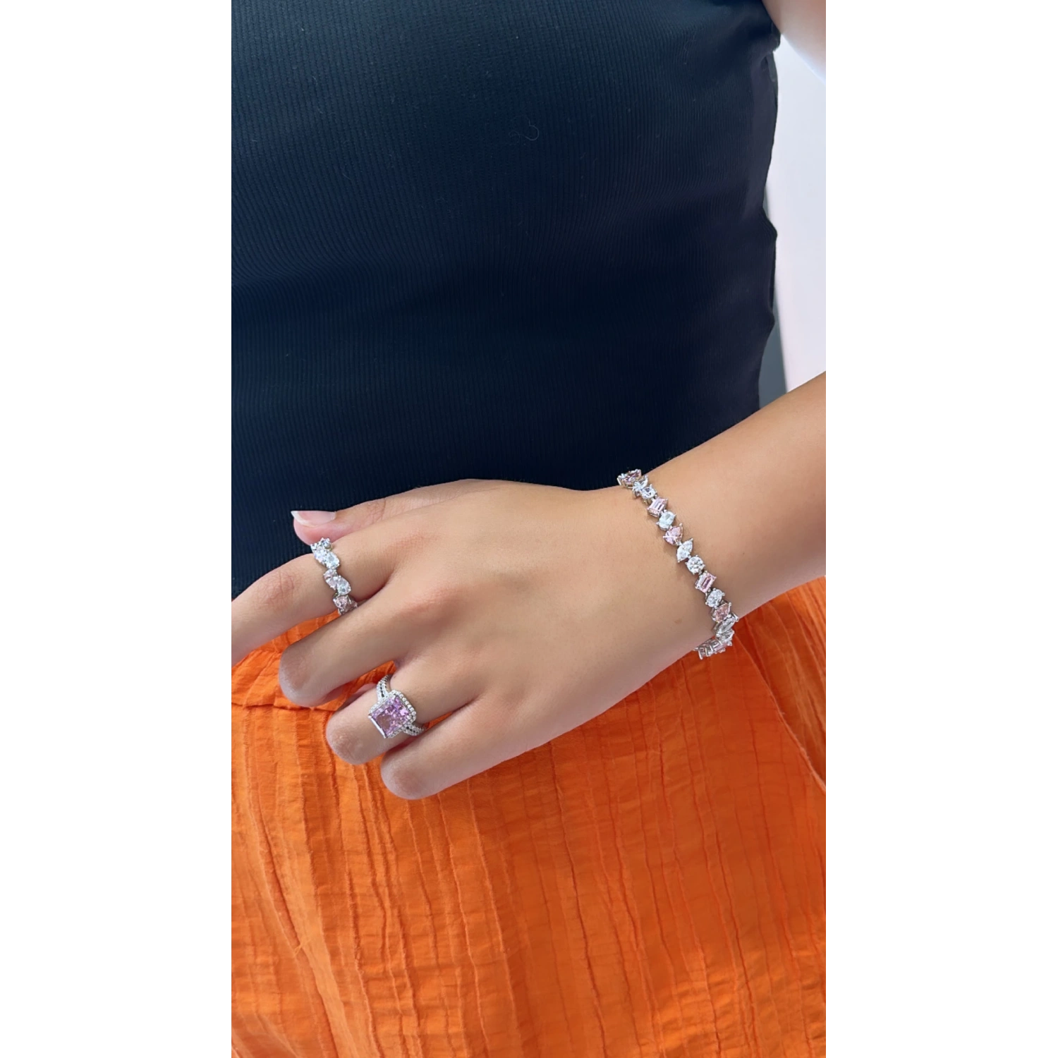 Pembe Damla Geo Bileklik