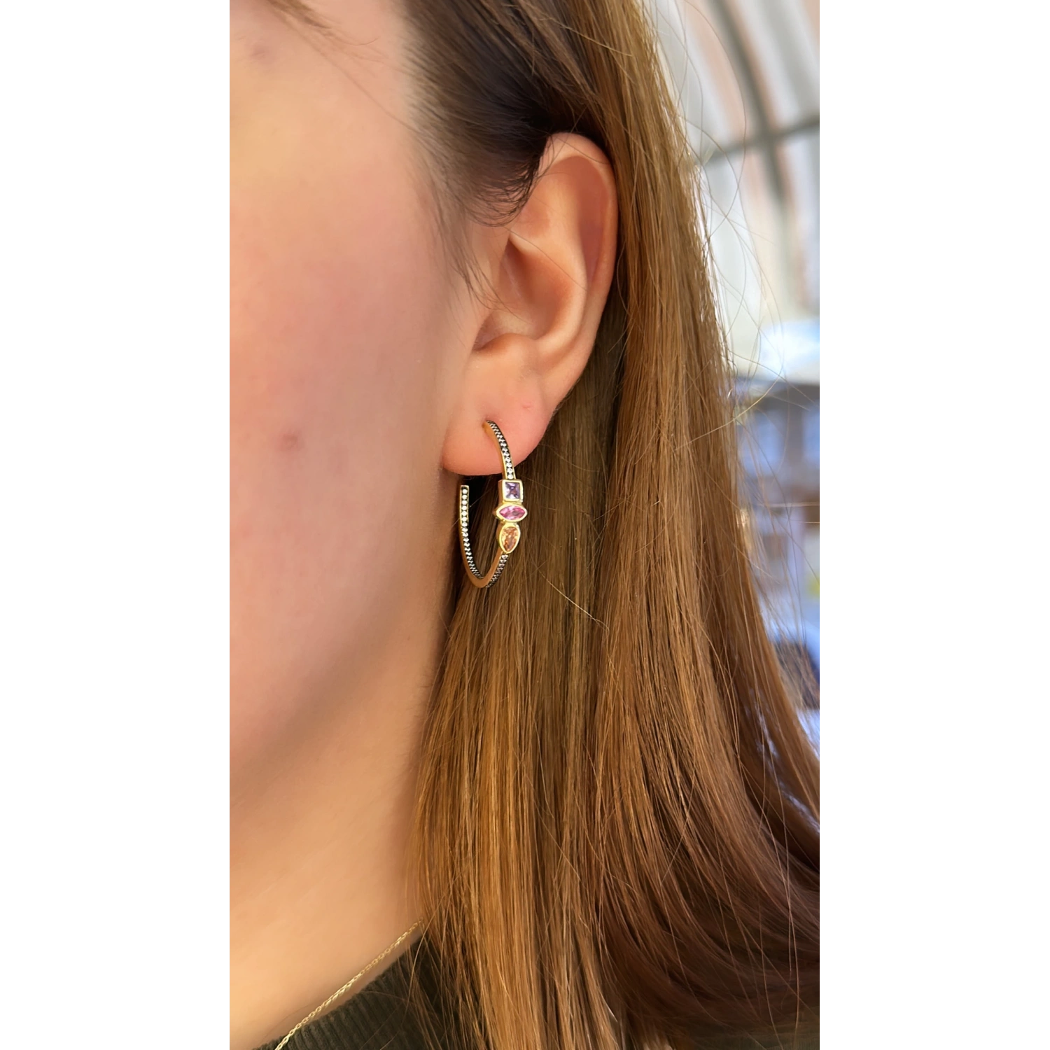 Pembe Markiz Halka Küpe