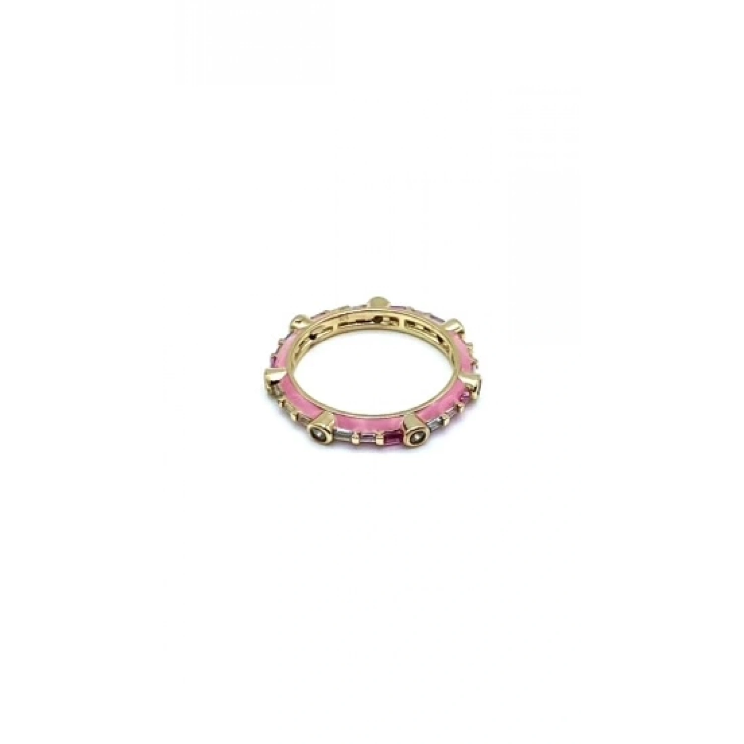 Pembe Mineli Ara Taşlı Yüzük