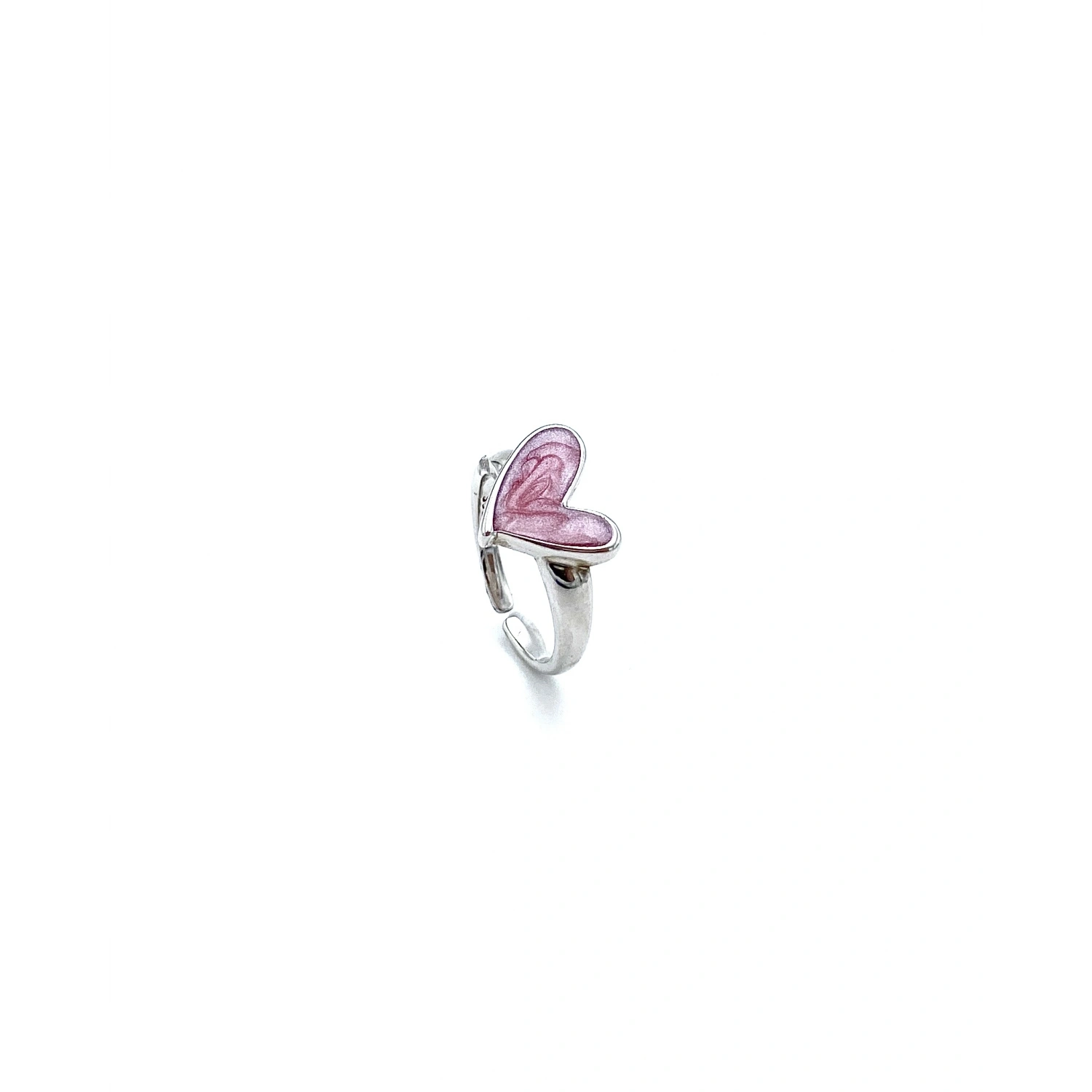 Pembe Mineli Kalp Yüzük