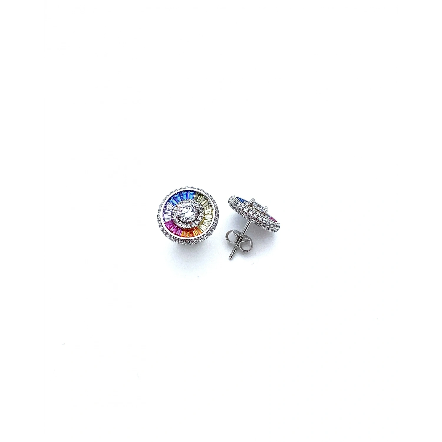 Rainbow Baget Çark Tektaş Küpe