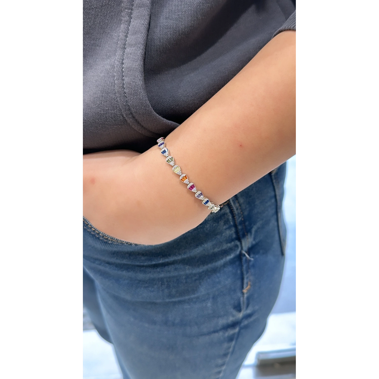 Rainbow Baget Damla Suyolu Bileklik