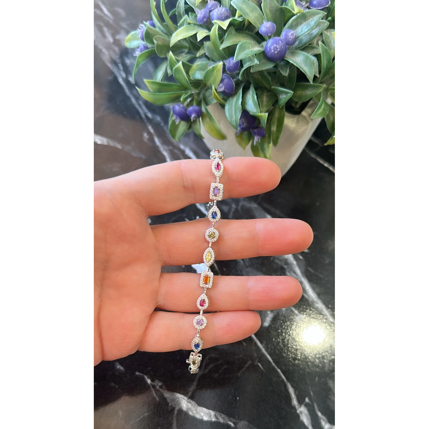 Rainbow Geo Aro Çubuklu Suyolu Bileklik