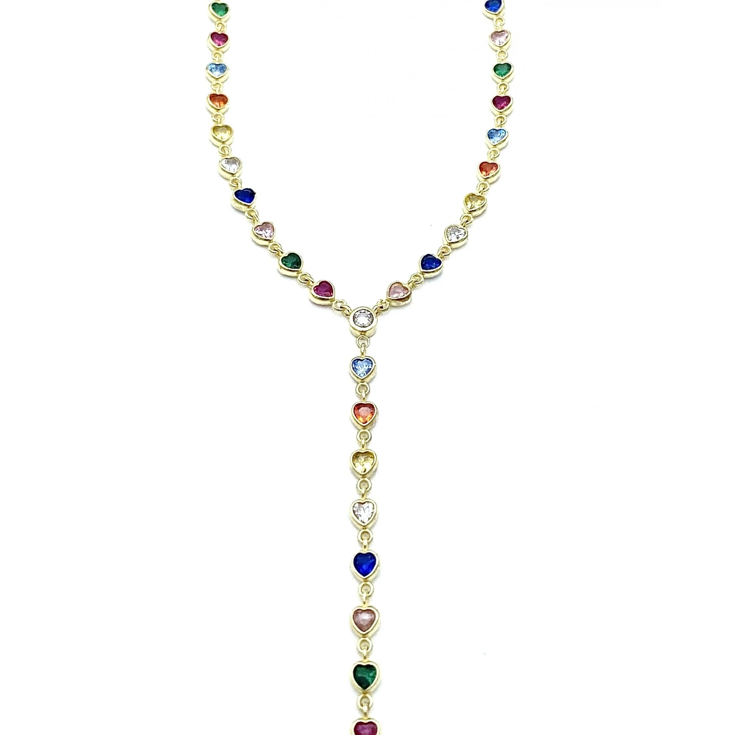 Rainbow Kalp Y Kolye