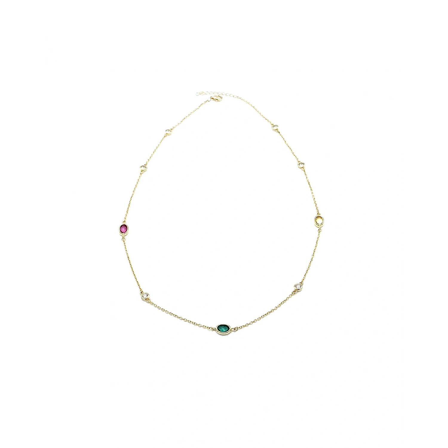 Rainbow Oval Tify Zincir Kolye