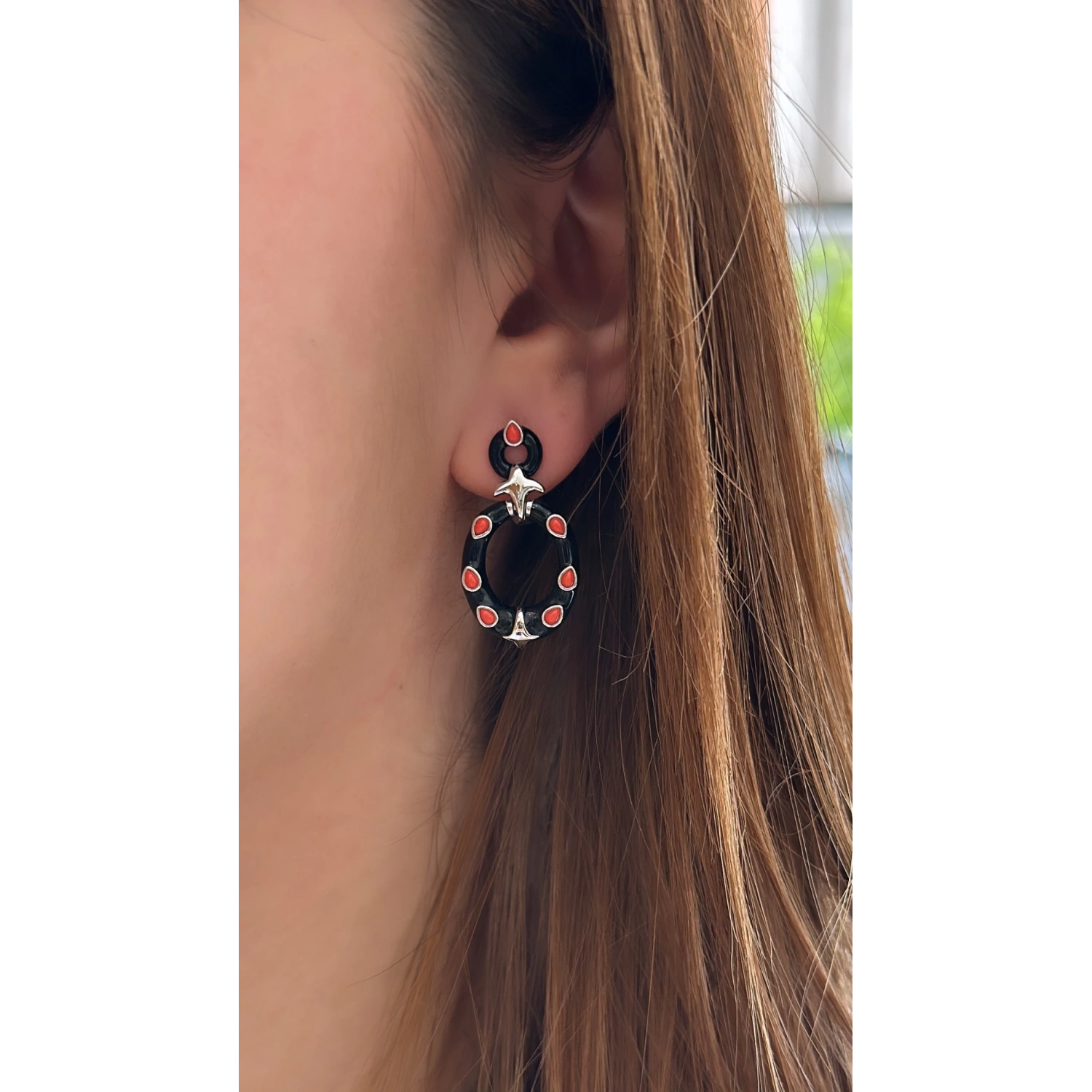 Red Pebbles Tasarım Küpe