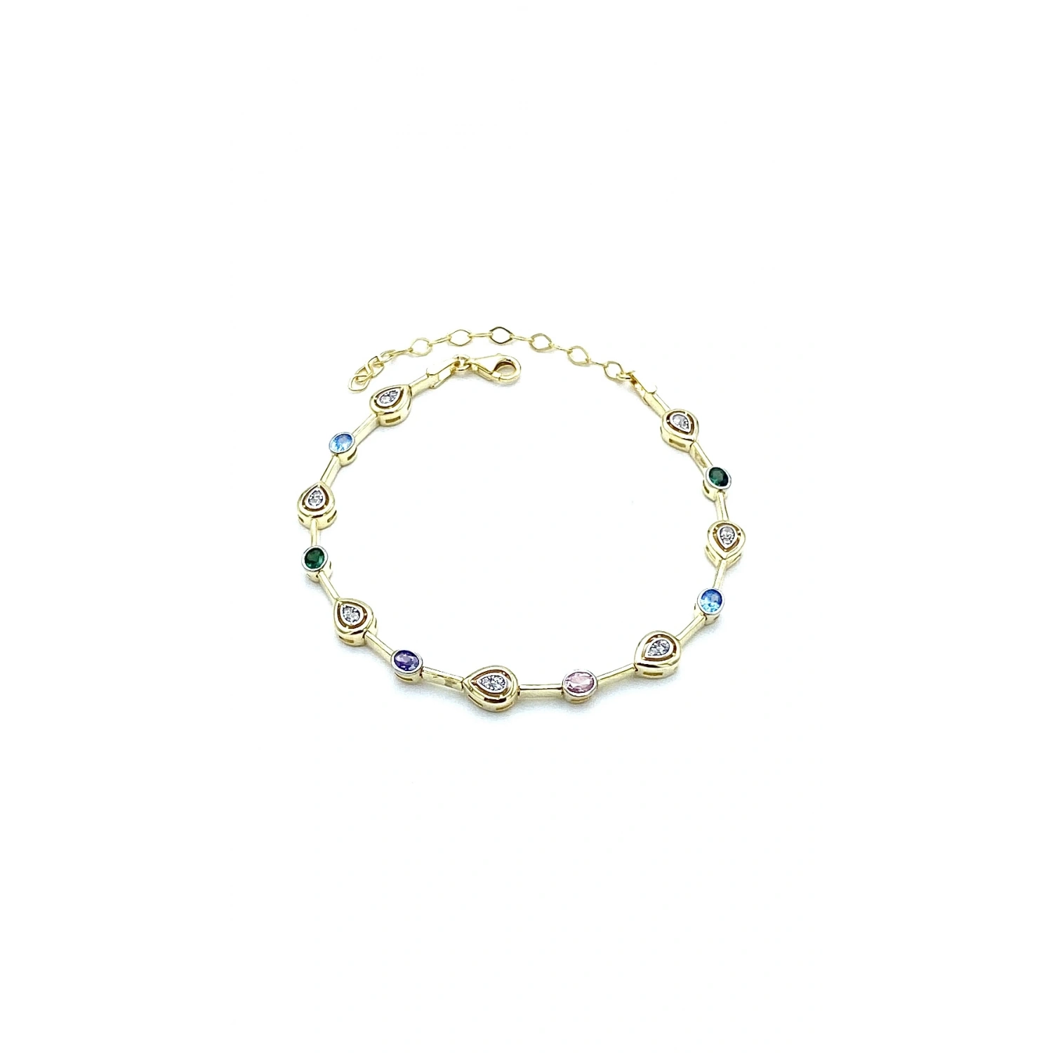 Renkli Taşlı Geo Çubuklu Suyolu Bileklik