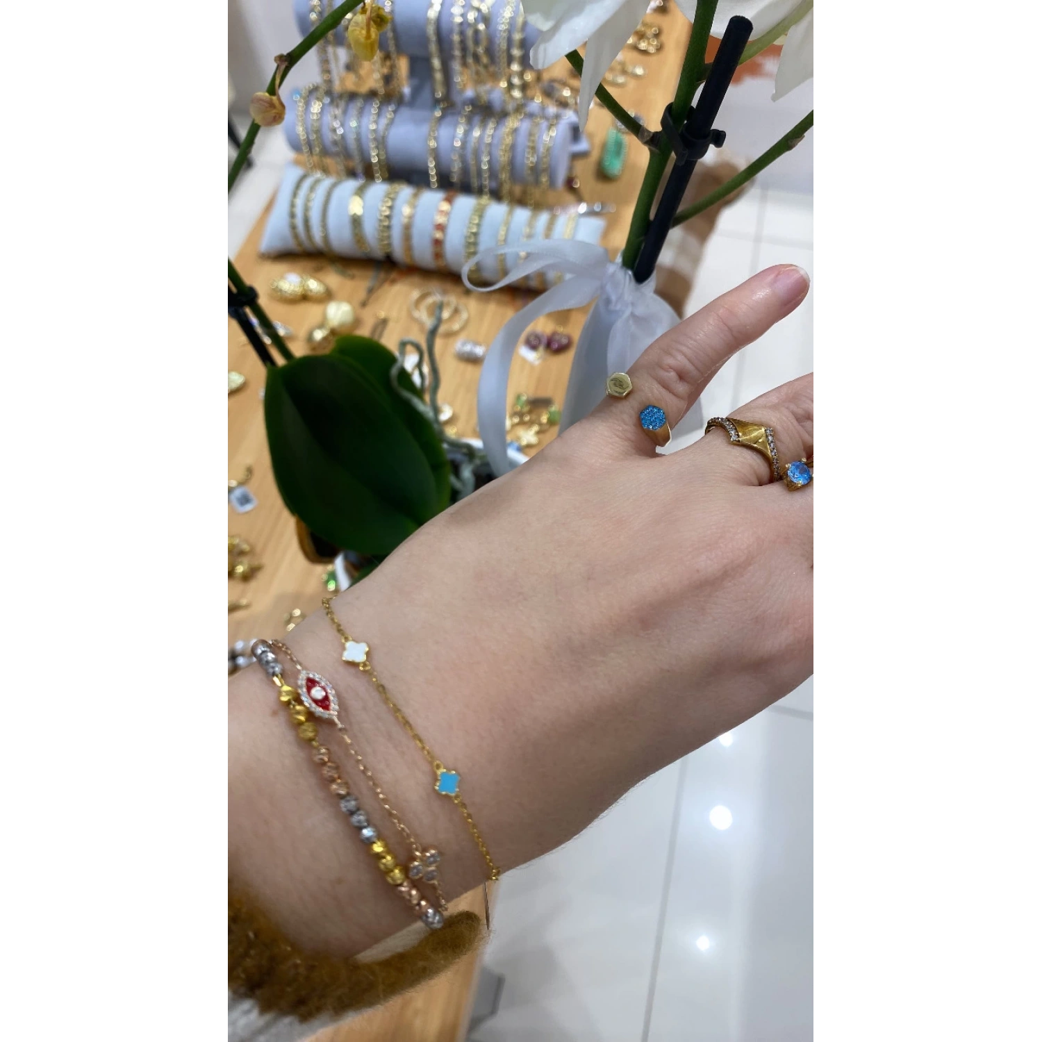 Renkli Mine Yonca Bileklik