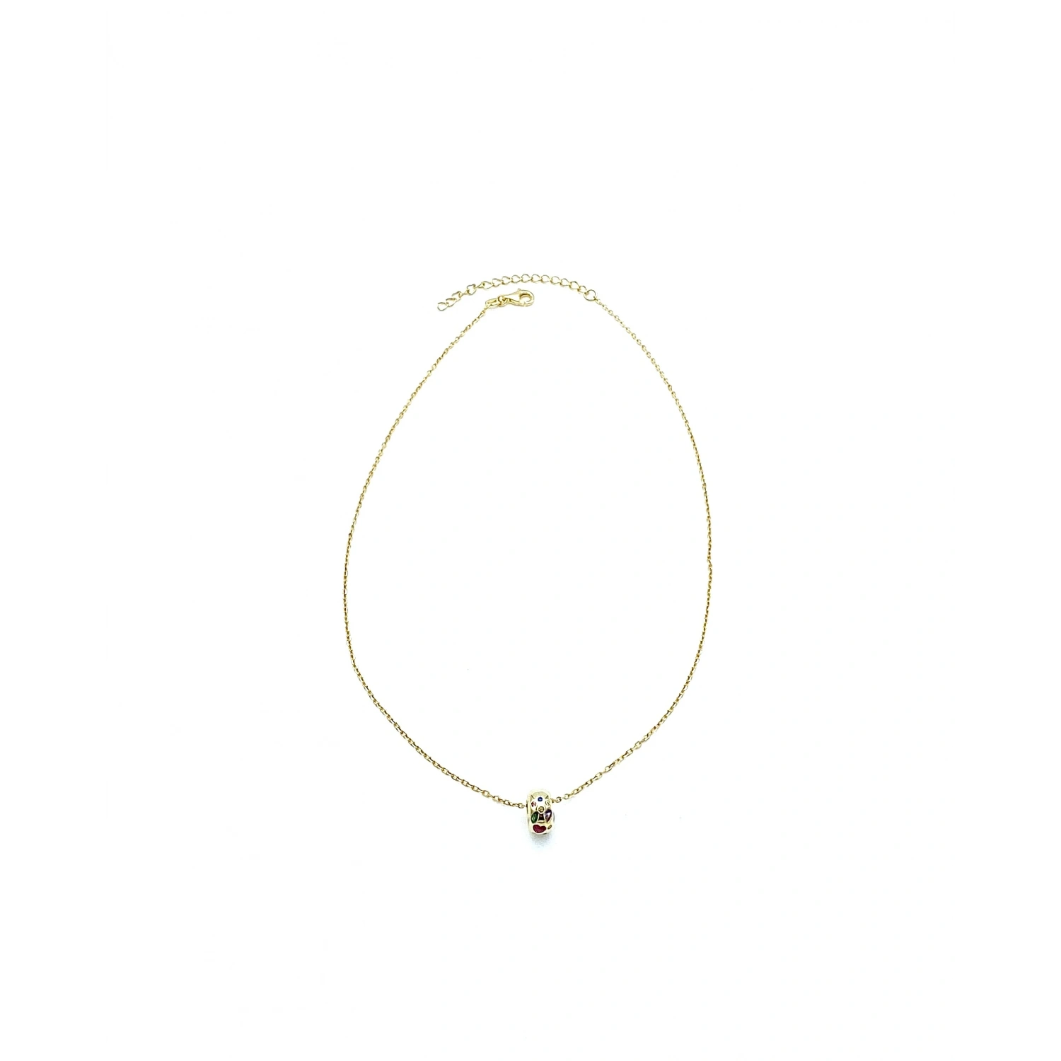 Renkli Pommy Halka Zincir Kolye