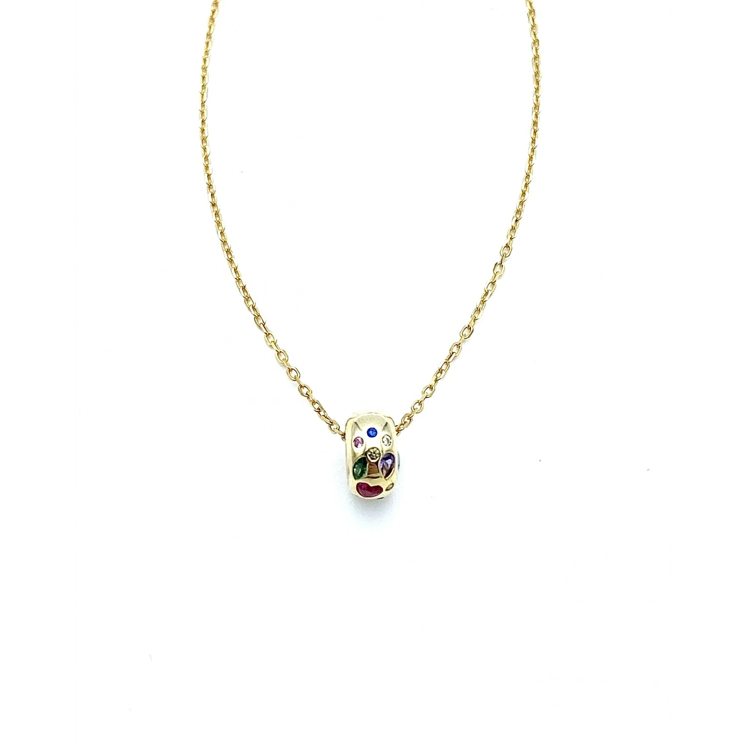 Renkli Pommy Halka Zincir Kolye