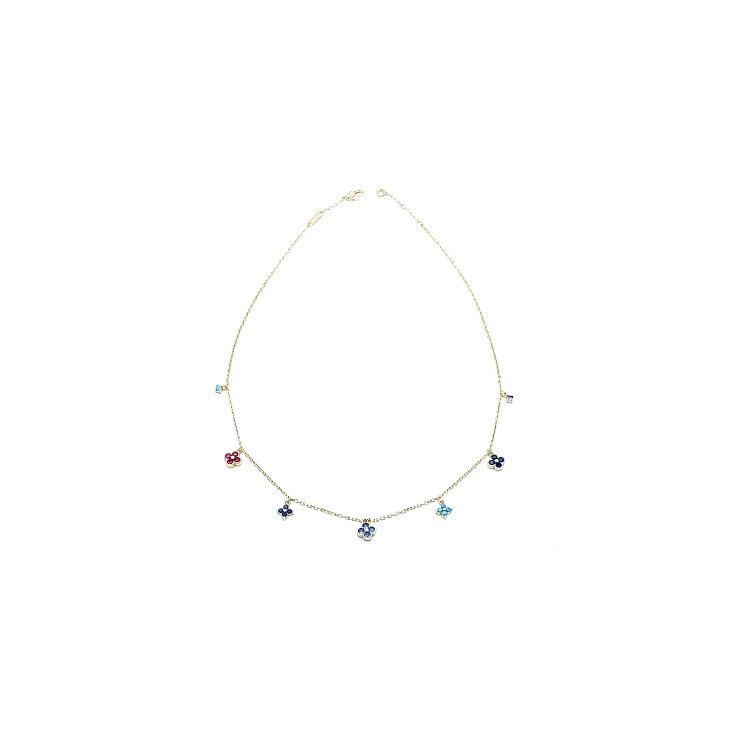 Renkli Yonca Sallantılı Kolye