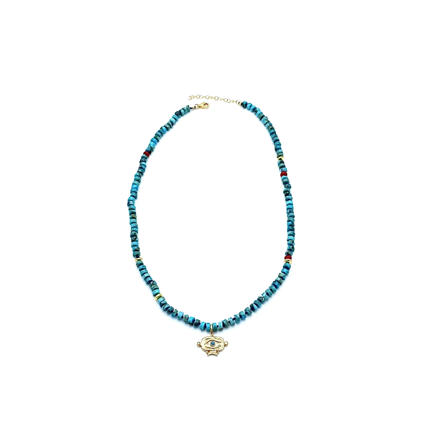 Rondöle Firuze The Eye Plaka Kolye