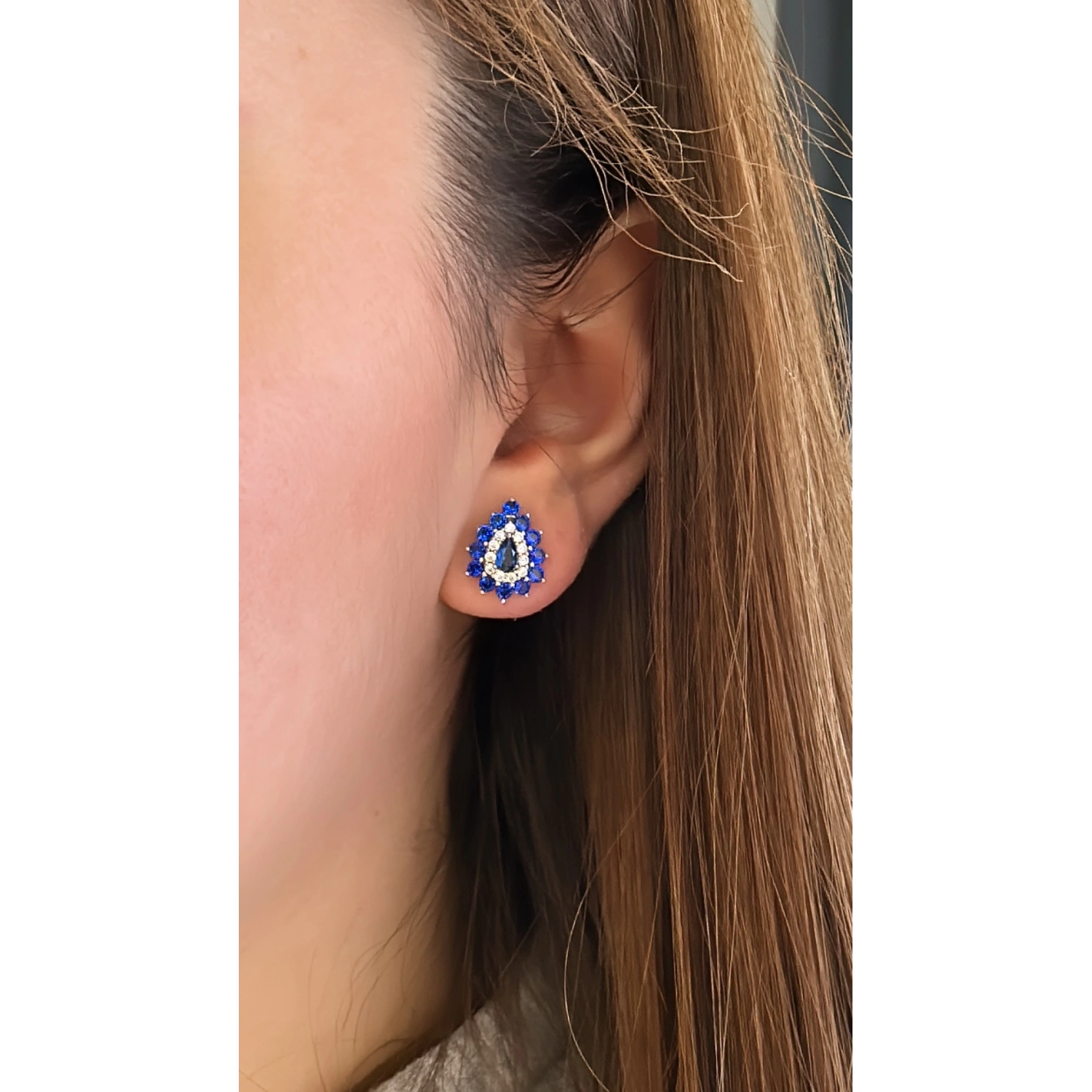 Safir Duo Damla Küpe