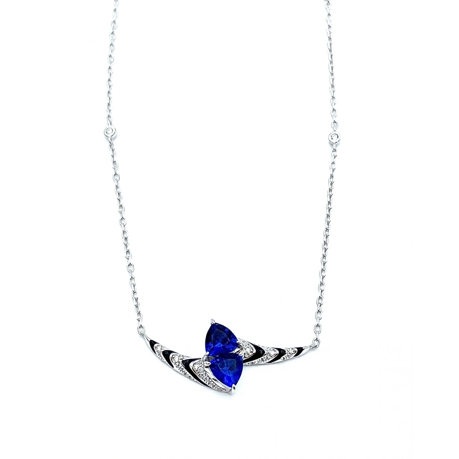 Safir Tri Zebra Kolye