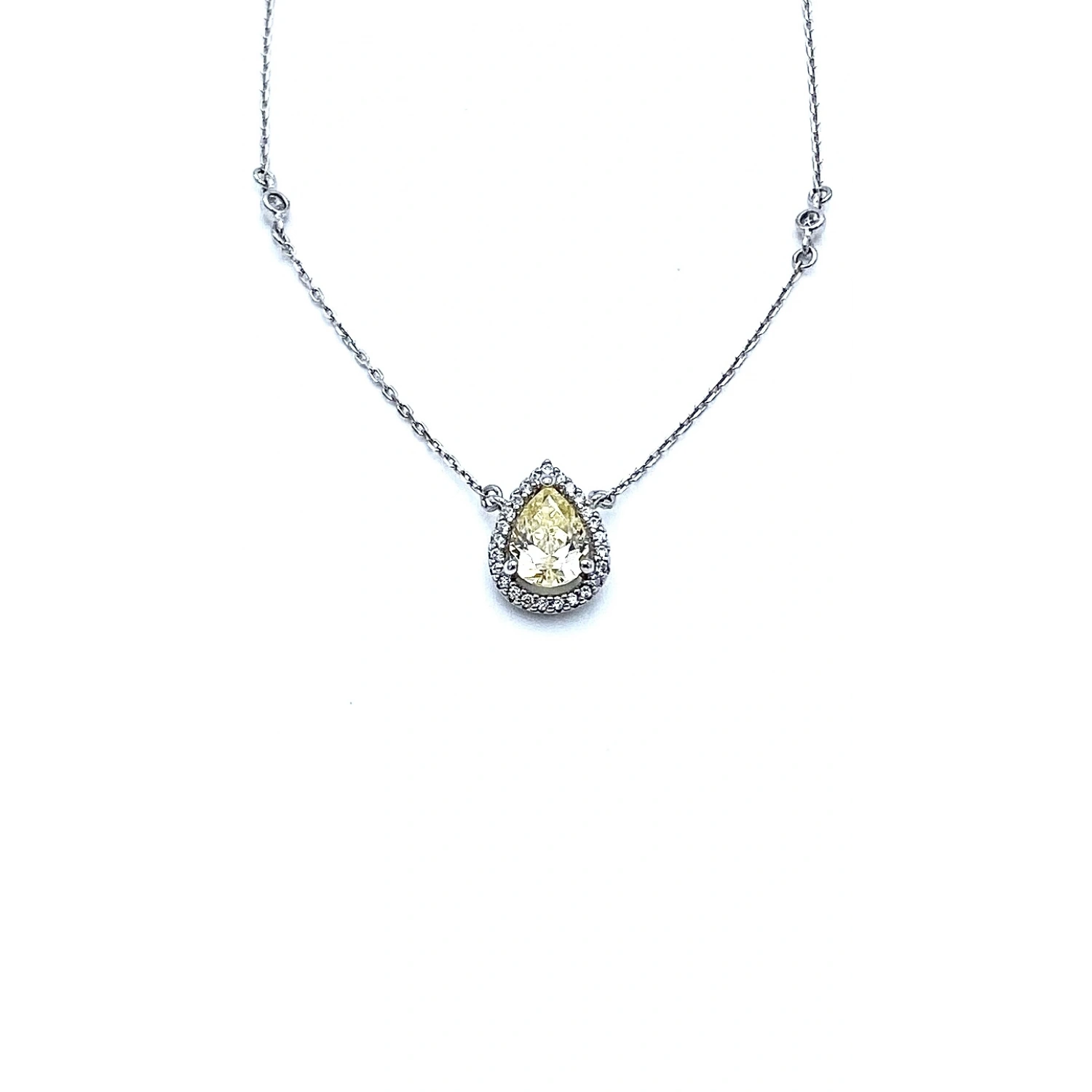 Sarı Damla Küpe Kolye Set