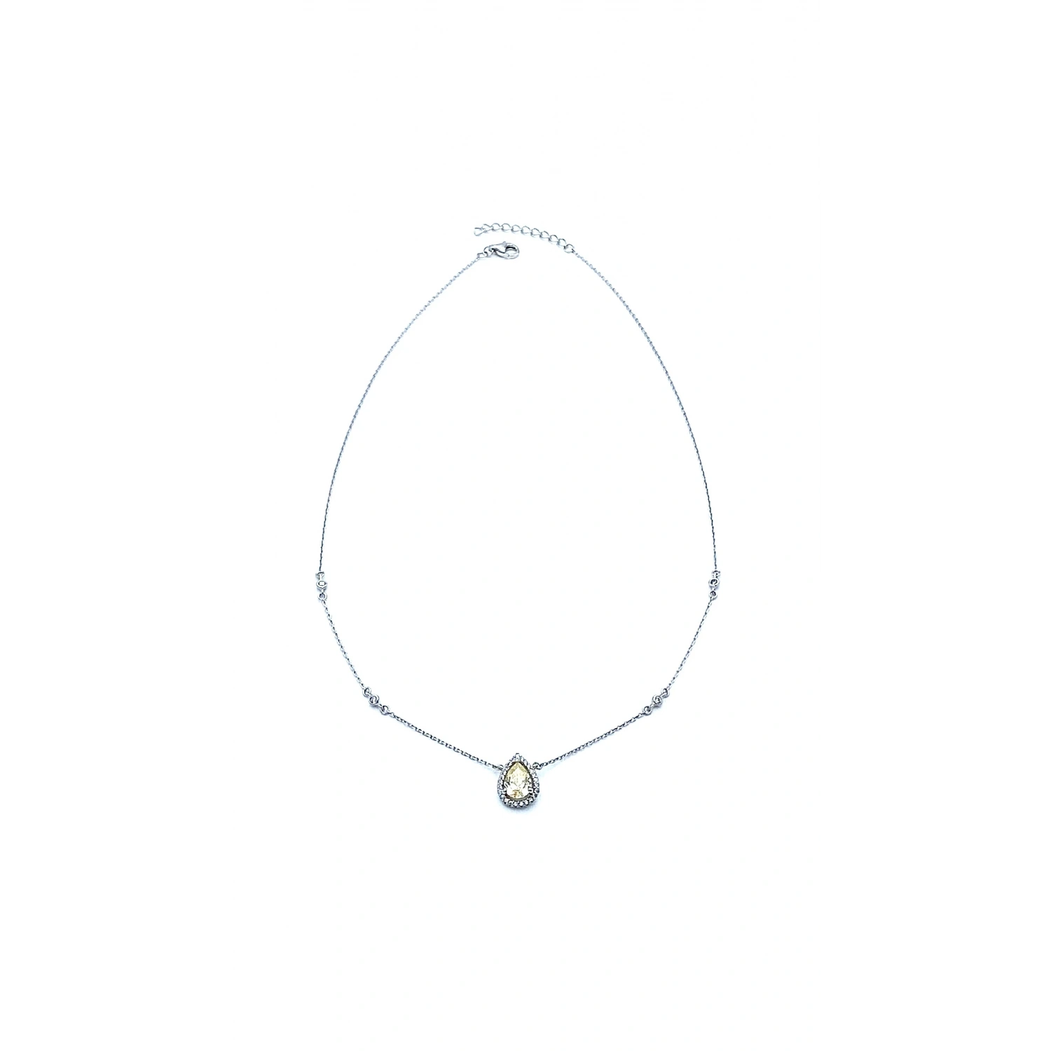 Sarı Damla Küpe Kolye Set