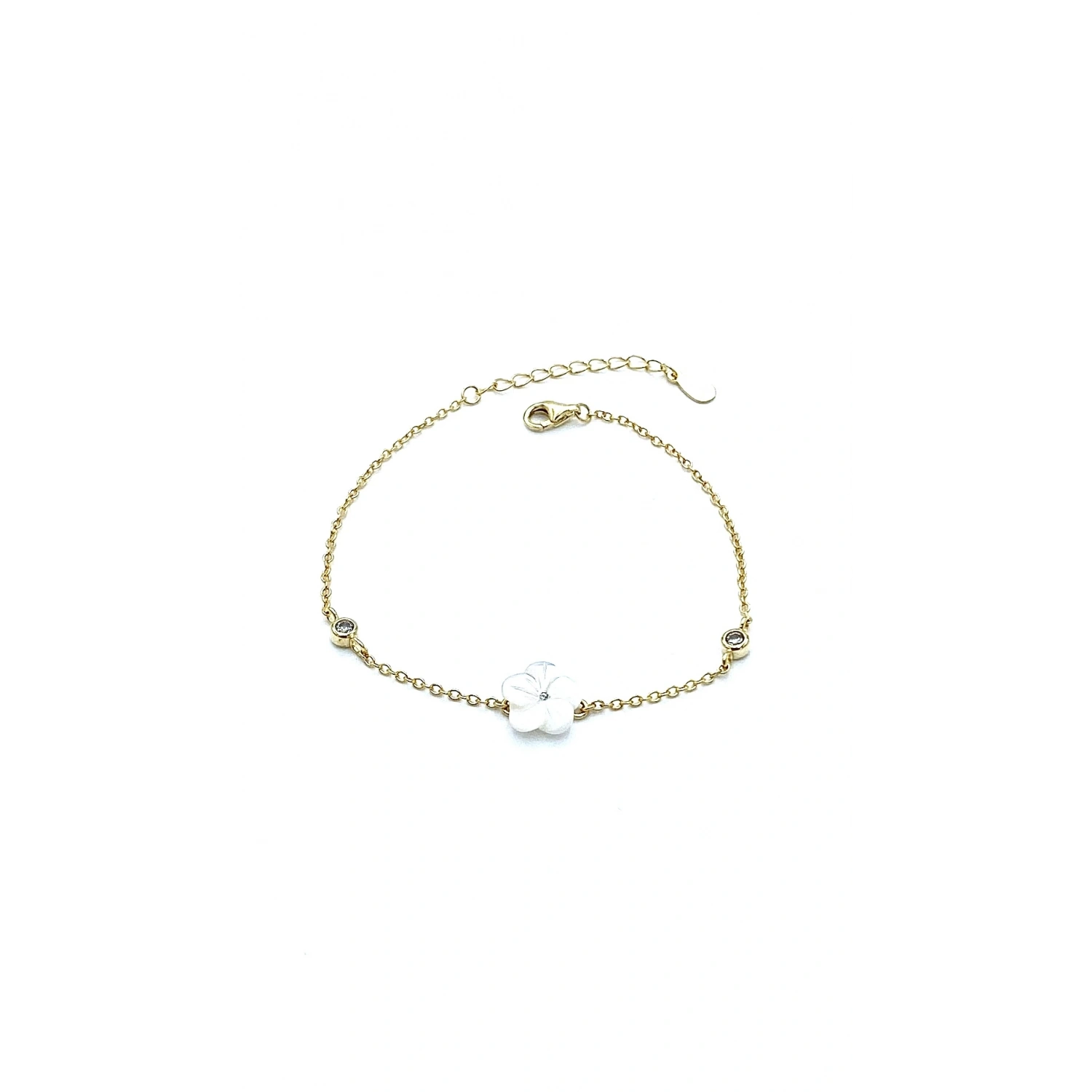 Sedef Çiçek Zincir Bileklik