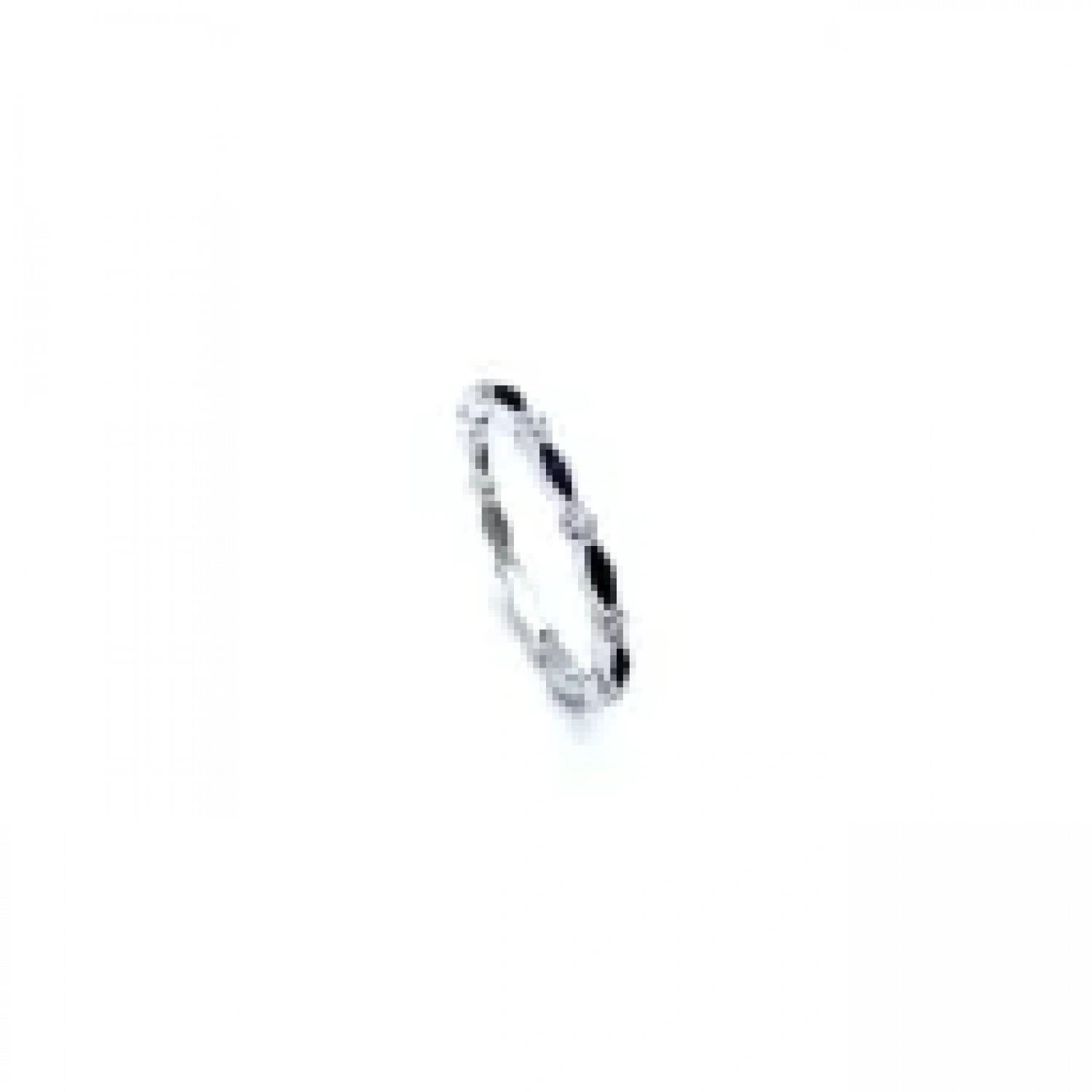 Siyah Mineli Ara Taşlı Badem Yüzük