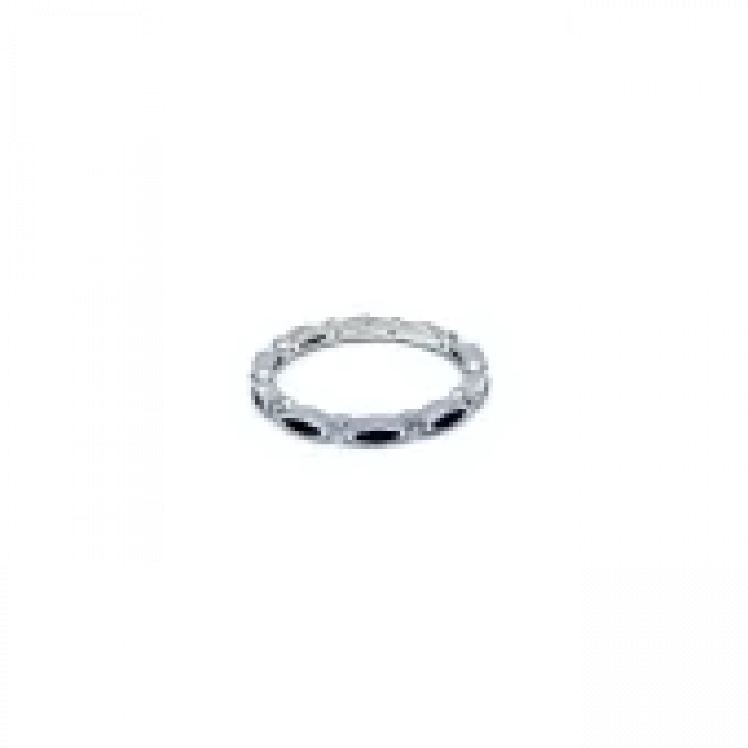 Siyah Mineli Ara Taşlı Badem Yüzük