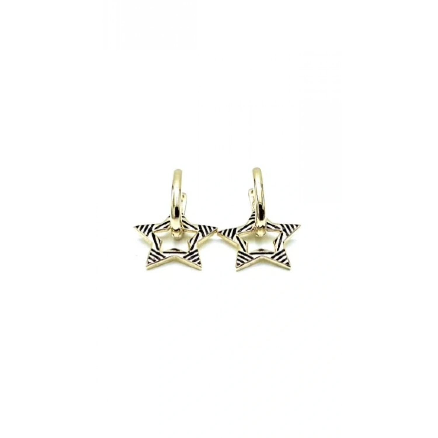 Siyah Mineli Yıldız Küpe