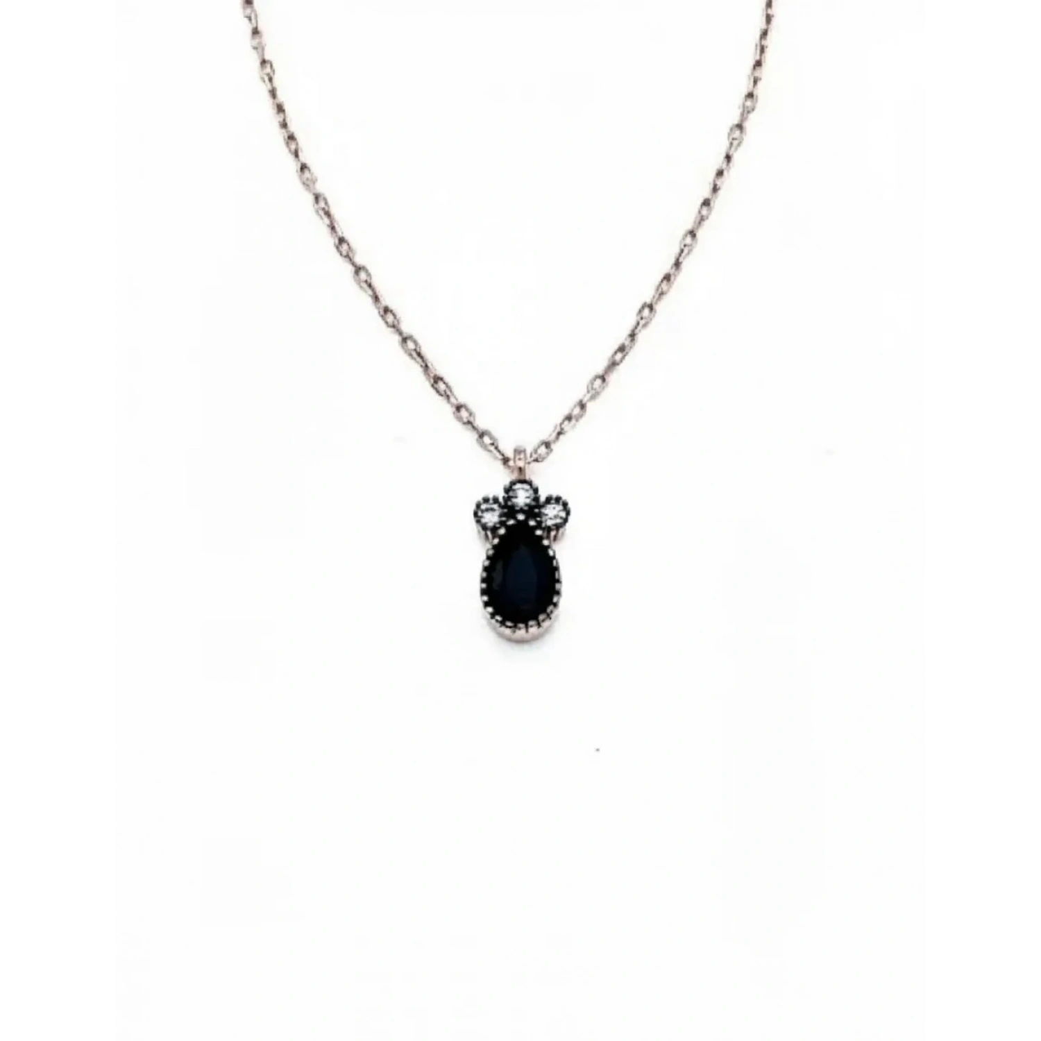 Siyah Mini Damla Kolye