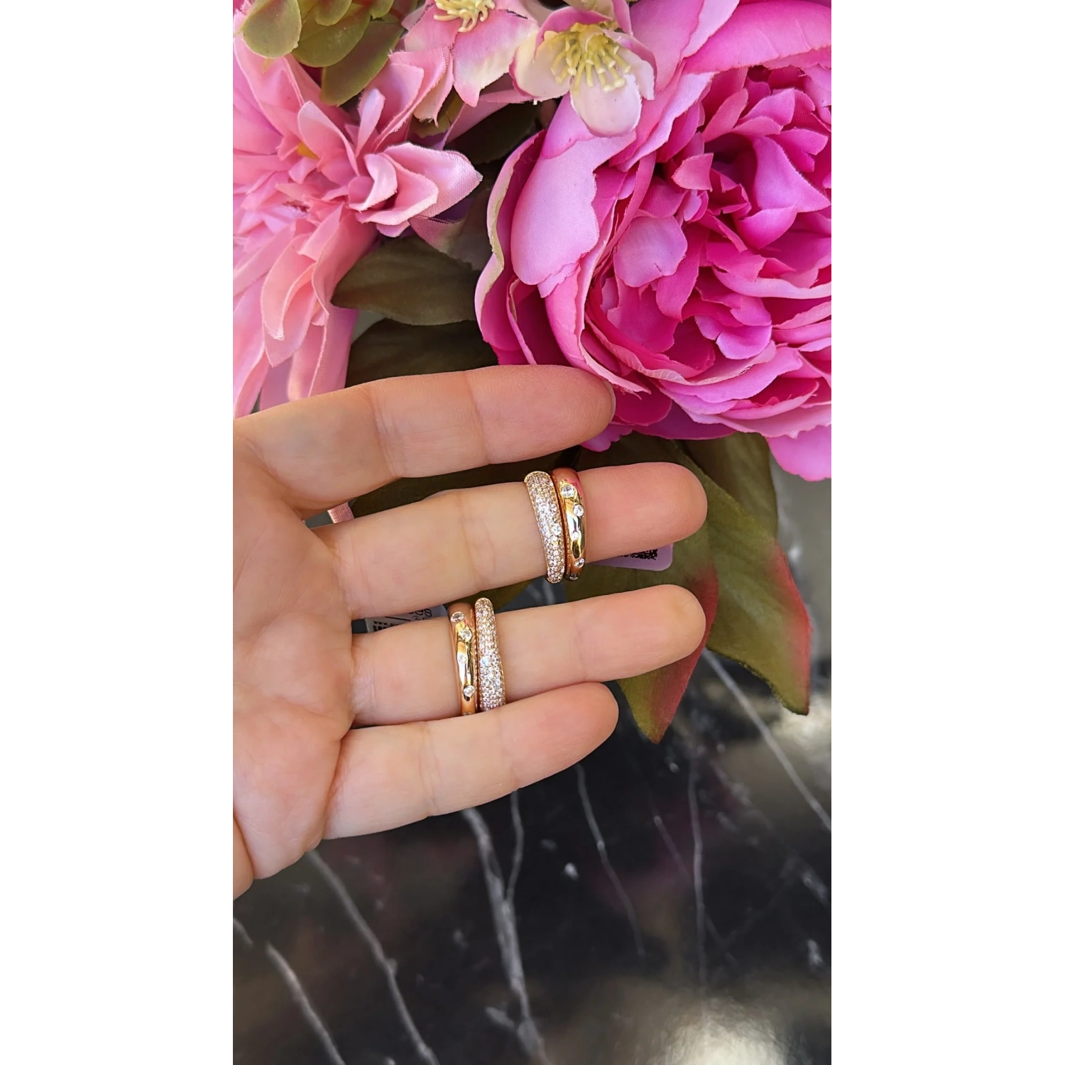 Sophie Asim Taşlı 2li Yüzük